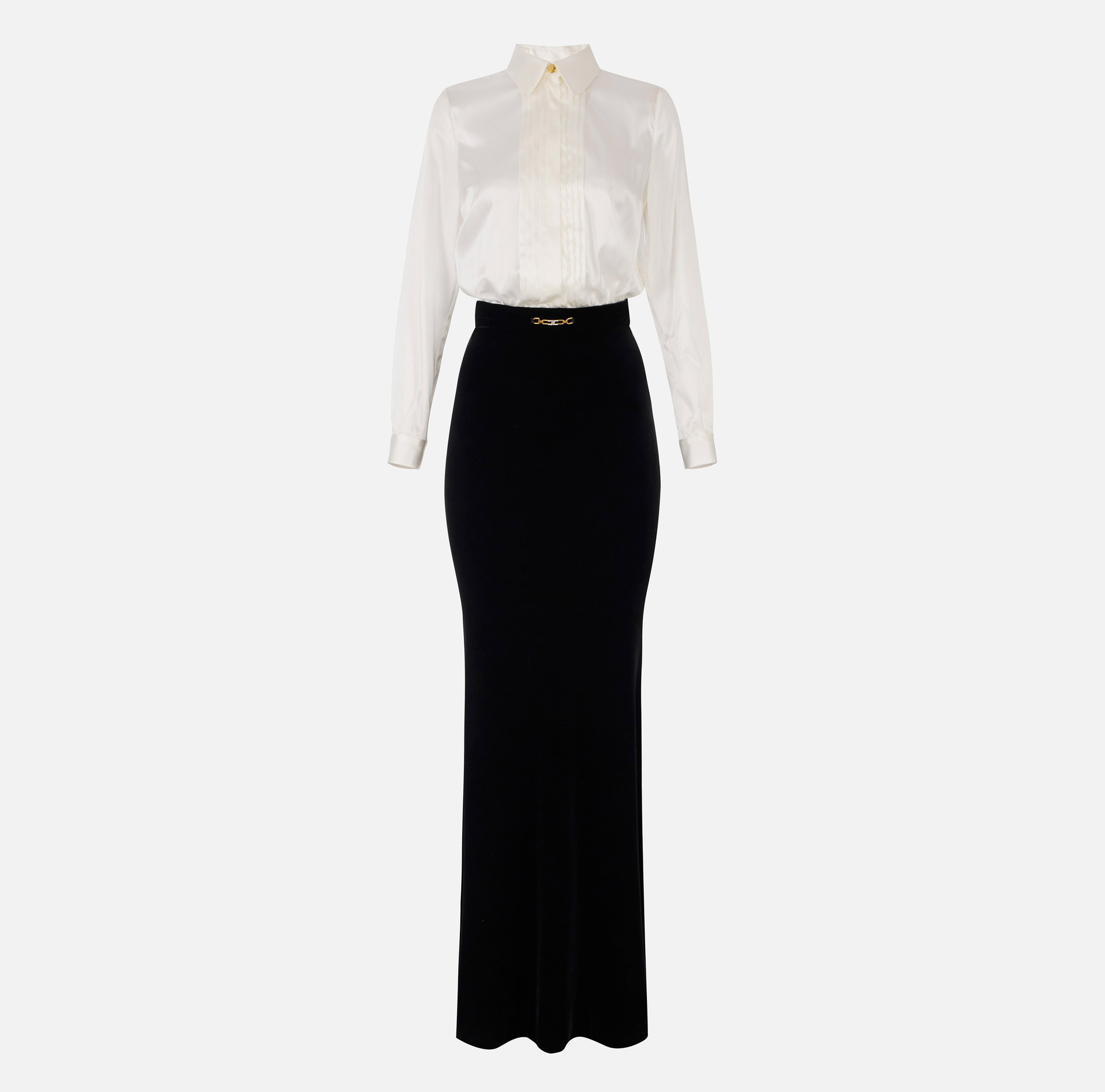 Vestido Red Carpet de raso y terciopelo - Elisabetta Franchi