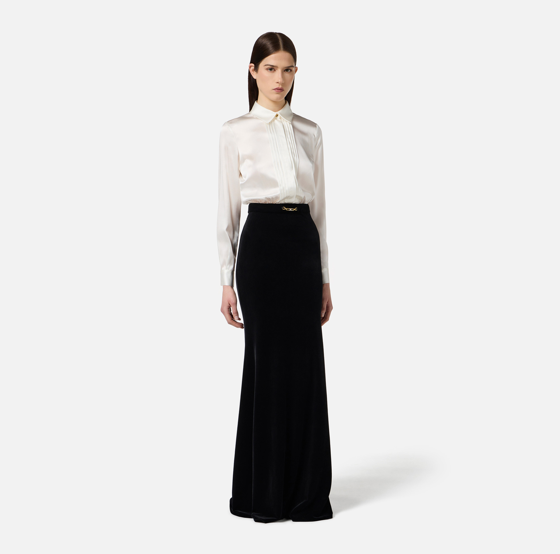 Vestido Red Carpet de raso y terciopelo - Elisabetta Franchi