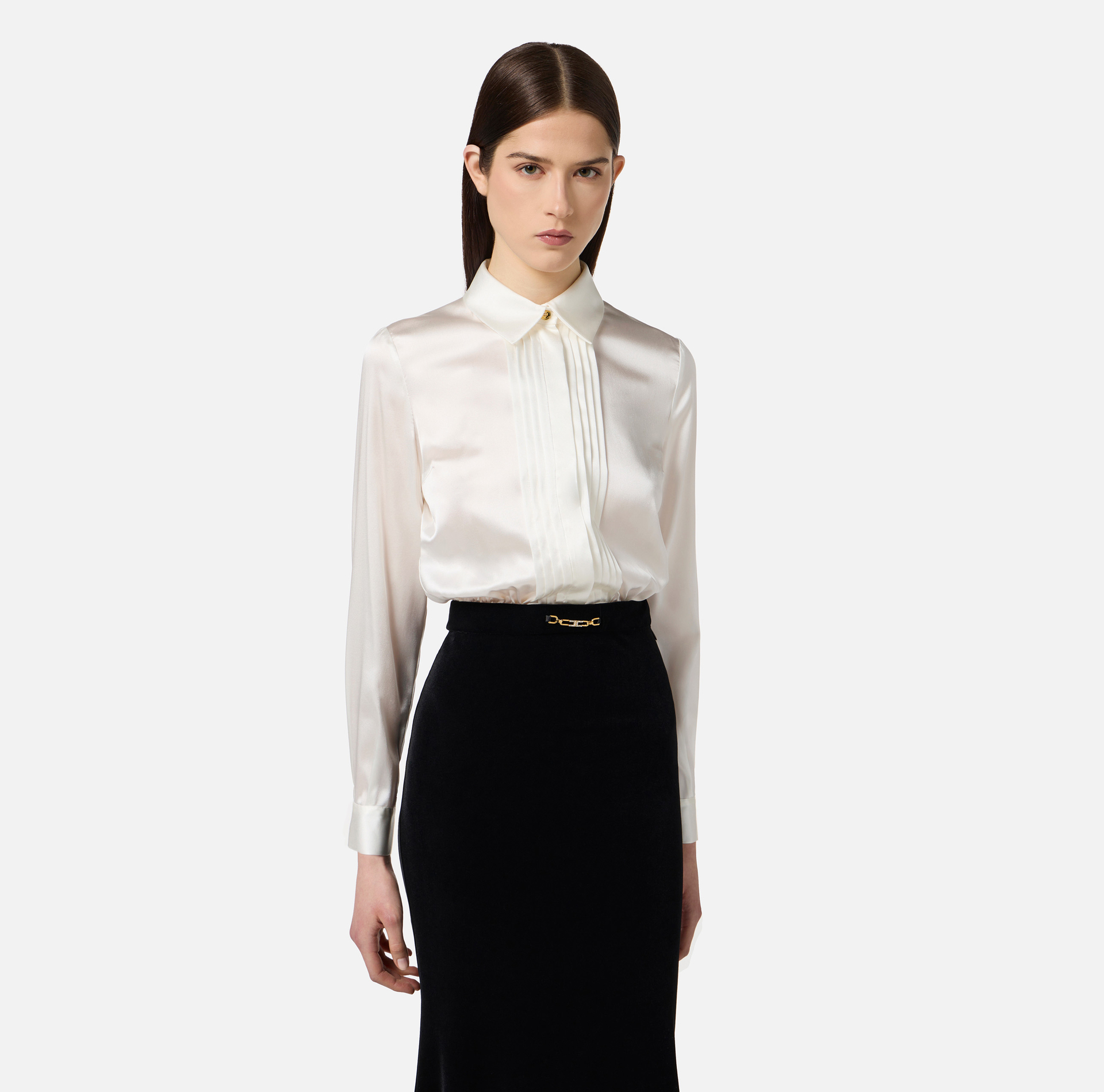 Vestido Red Carpet de raso y terciopelo - Elisabetta Franchi