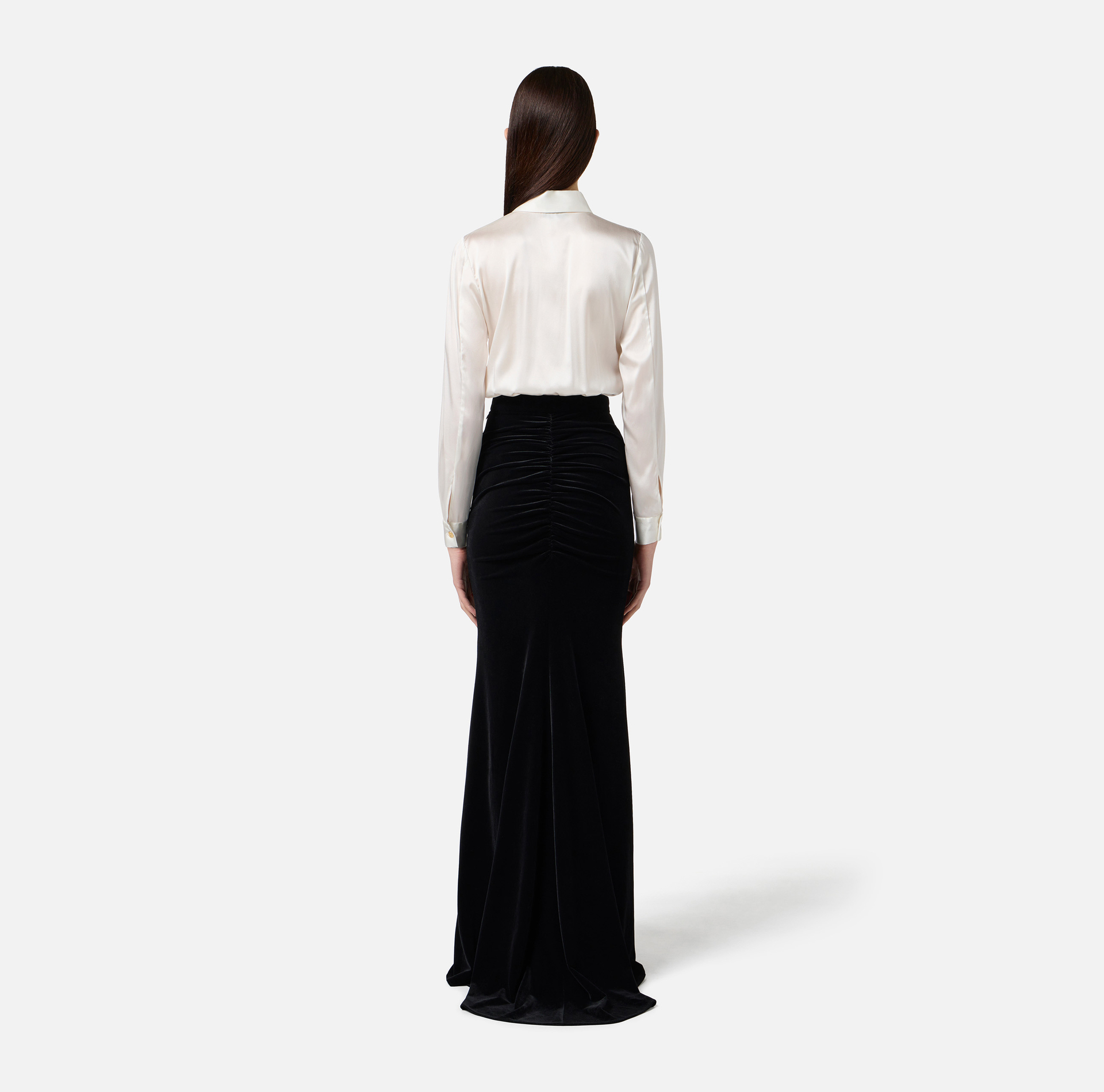 Vestido Red Carpet de raso y terciopelo - Elisabetta Franchi