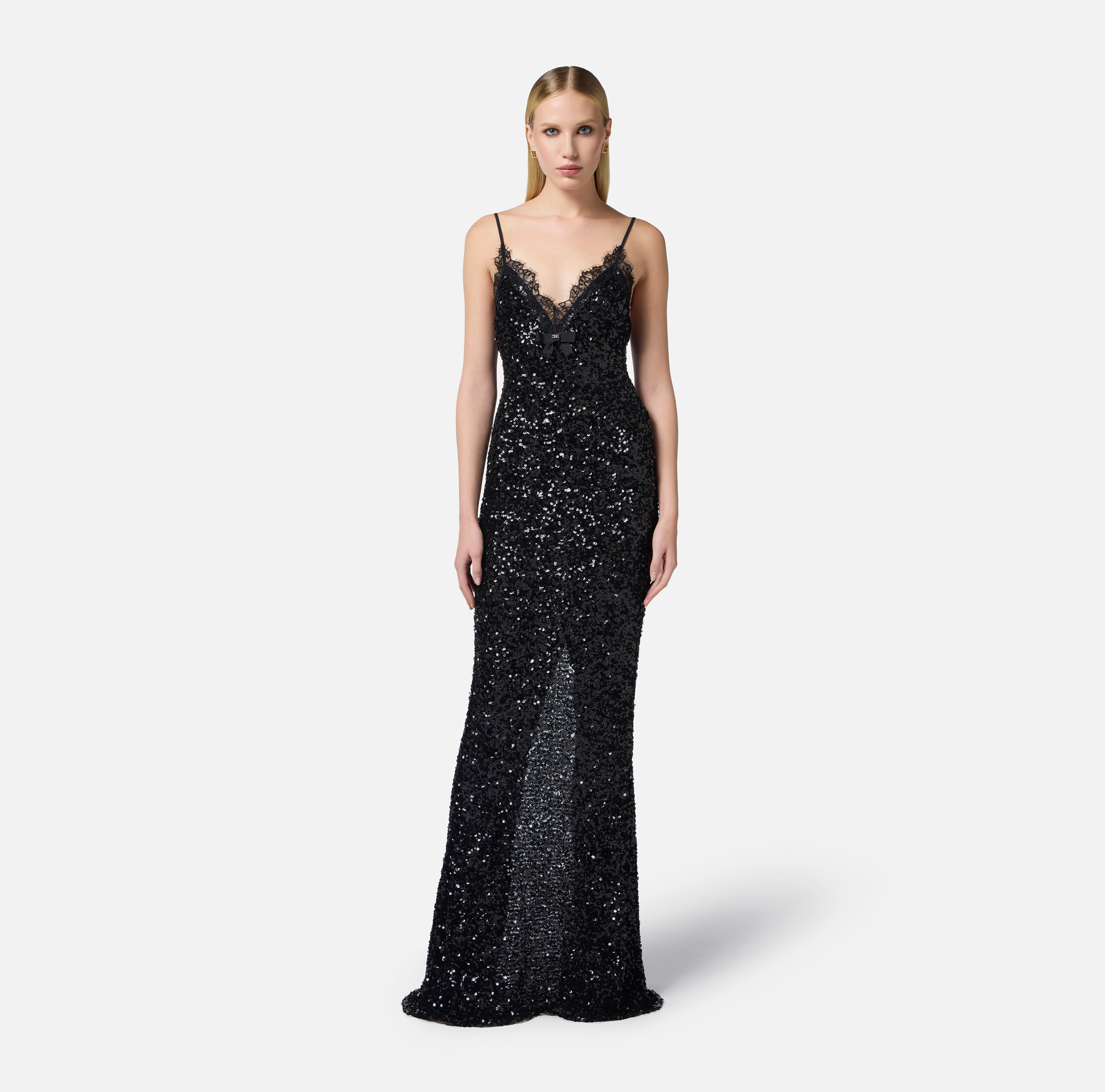 Abito Red Carpet in paillettes e pizzo - Elisabetta Franchi