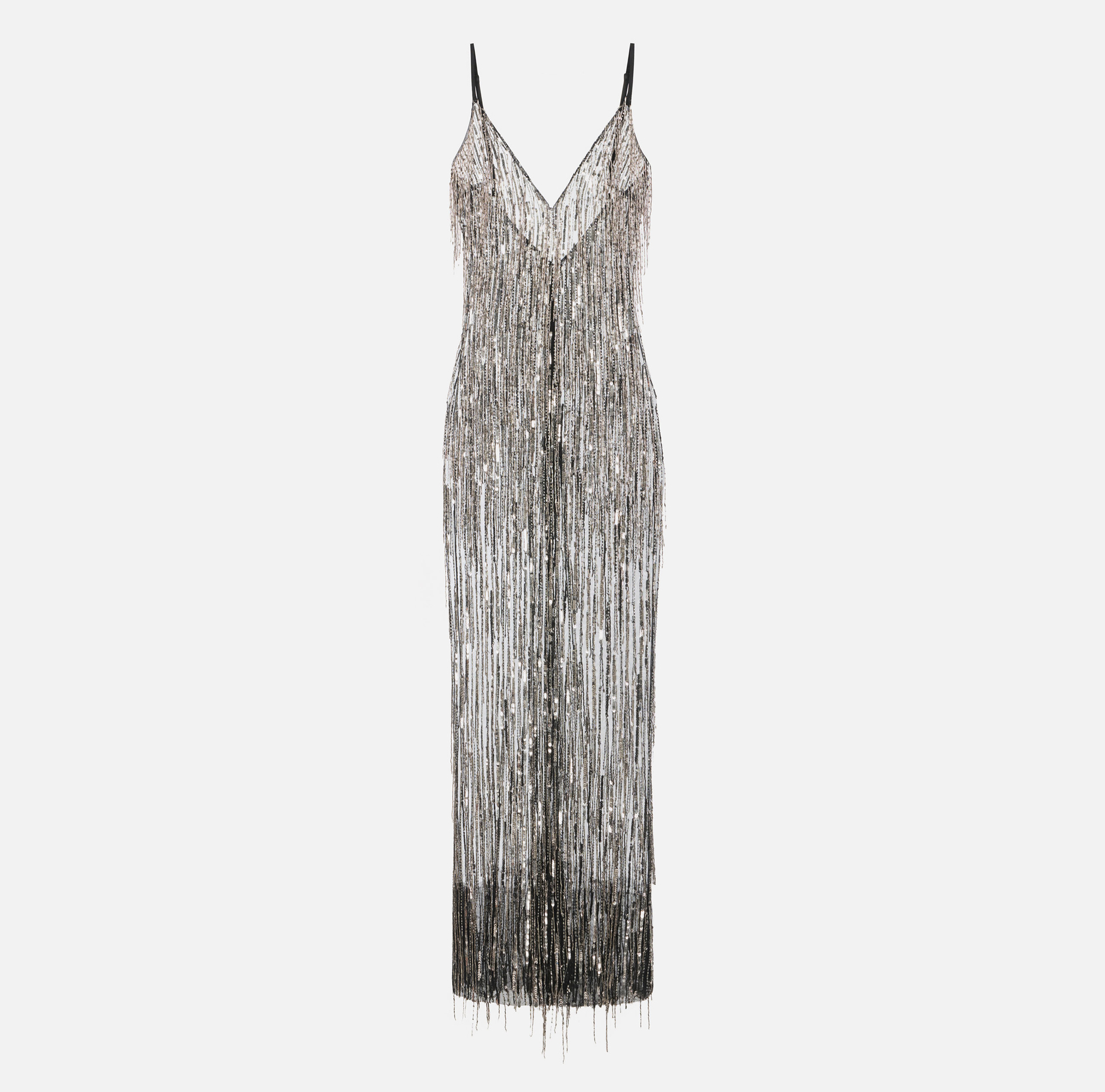 Red Carpet Kleid aus Tüll und Georgette mit Fransen - Elisabetta Franchi