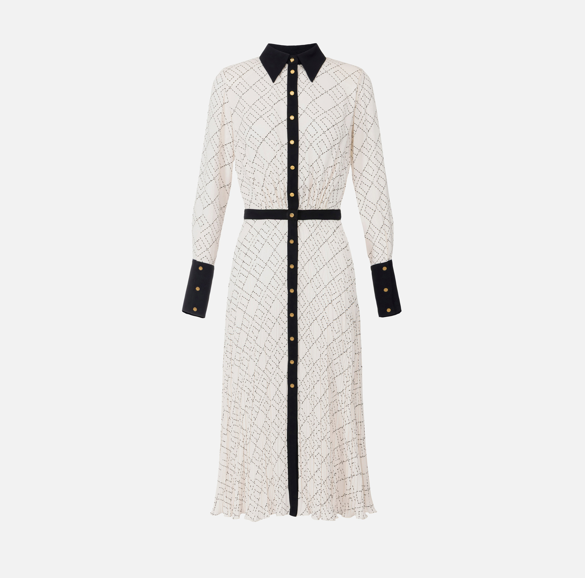 Vestido bicolor de georgette de viscosa - Elisabetta Franchi