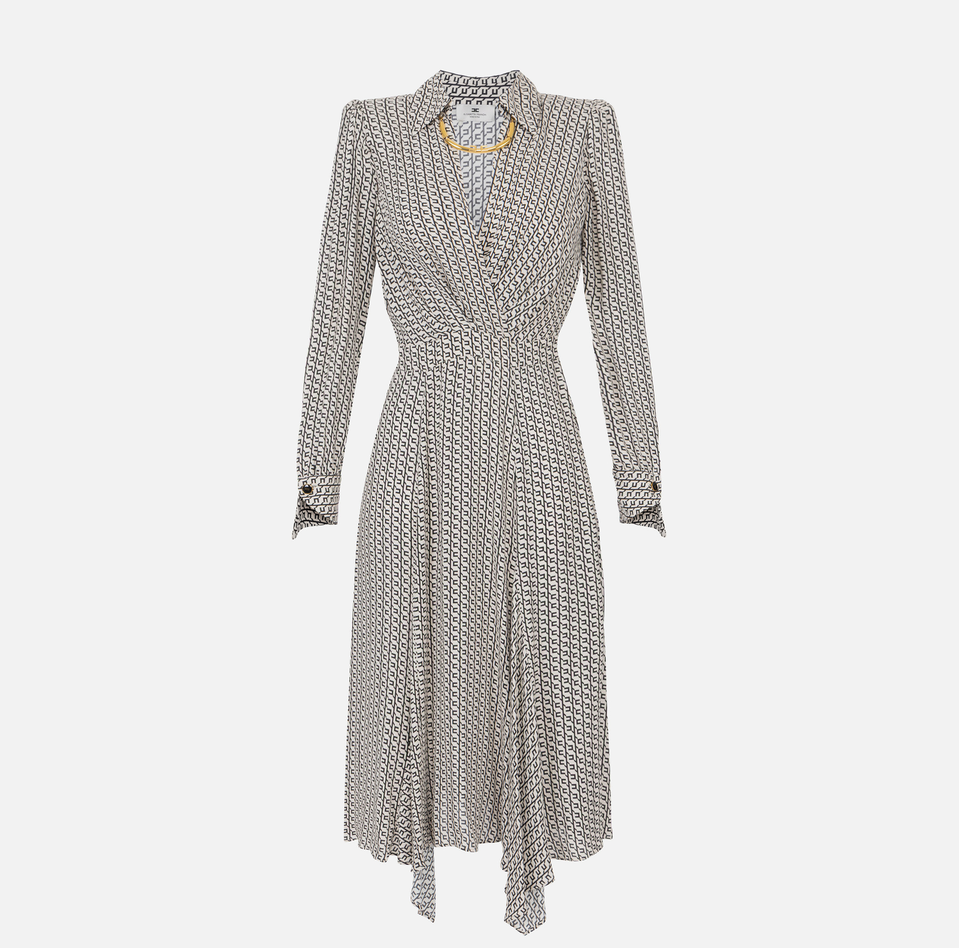 Dress in georgette fabric with geometric print - Elisabetta Franchi