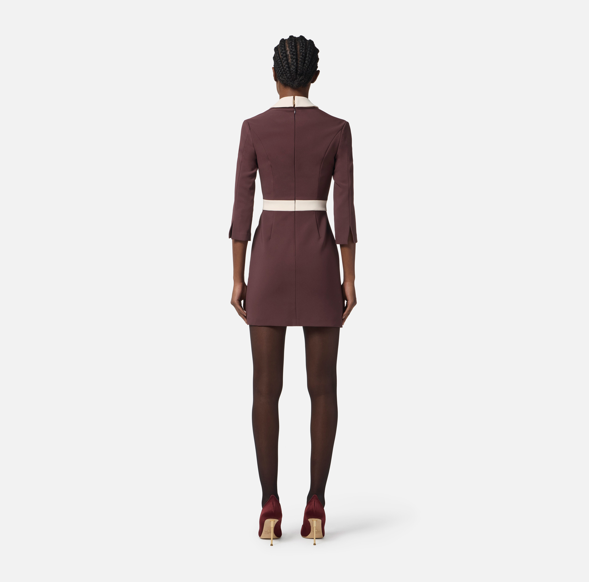 Colour-blocking dress in double layer crêpe fabric - Elisabetta Franchi