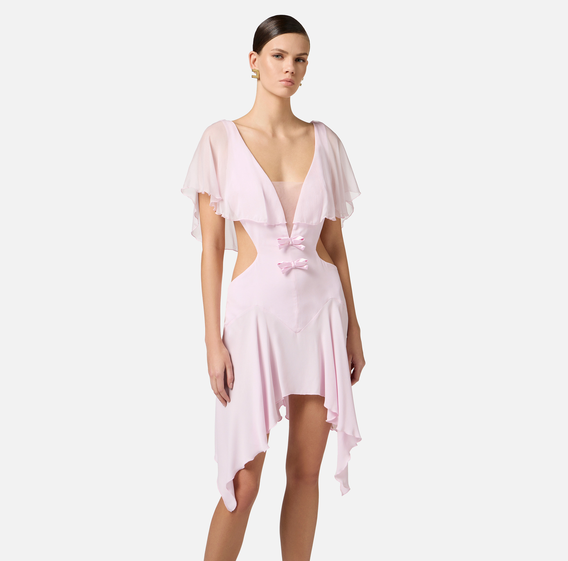 Jurk van georgette met manteleffect - Elisabetta Franchi