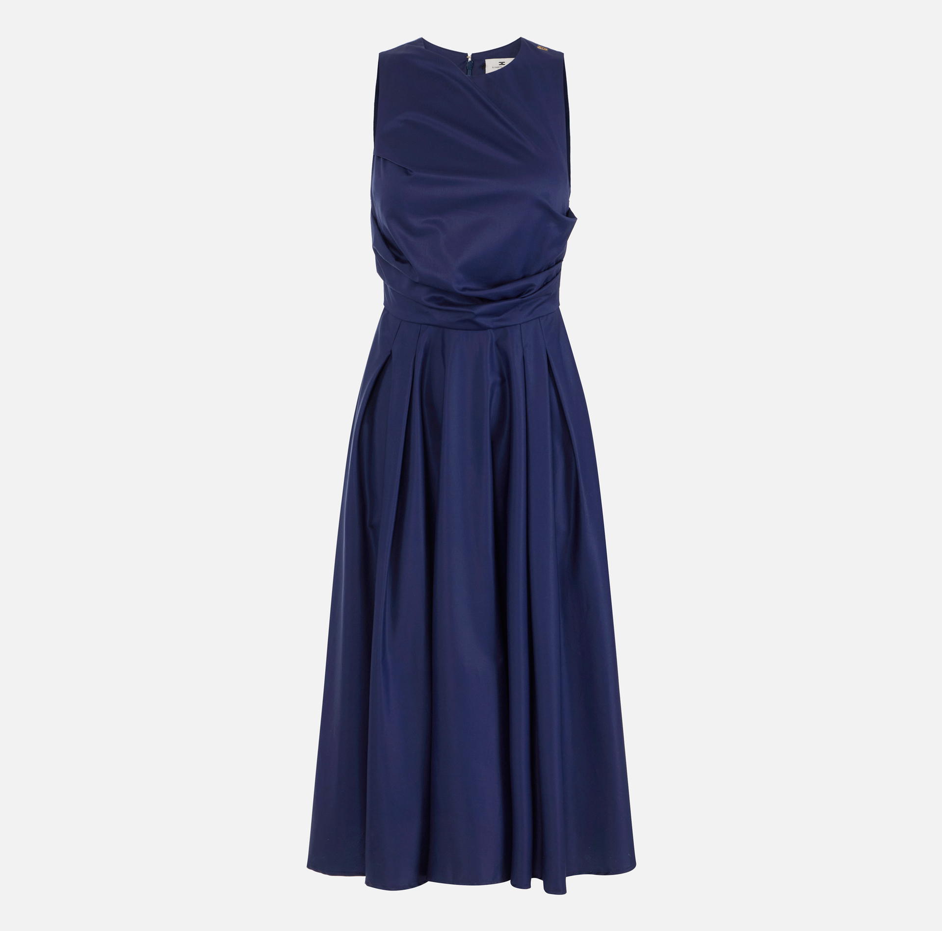 Jurk van poplinkatoen met detail en logo - Elisabetta Franchi