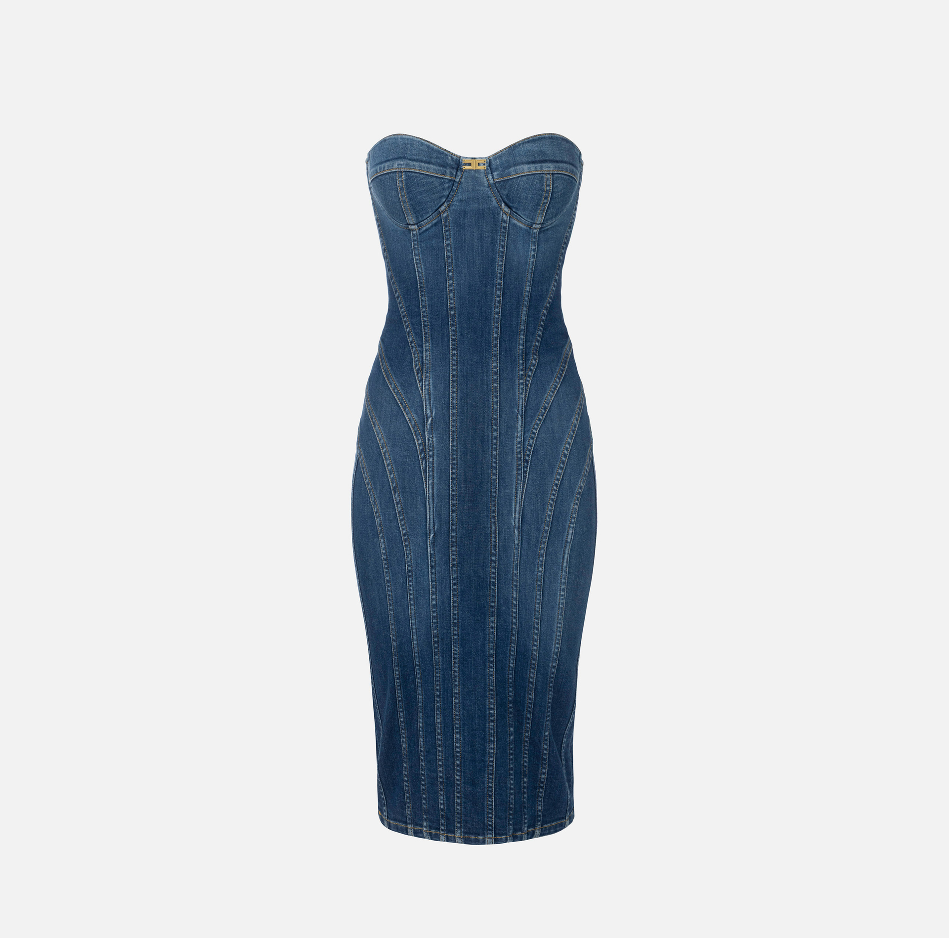 Robe bustier en denim - Elisabetta Franchi