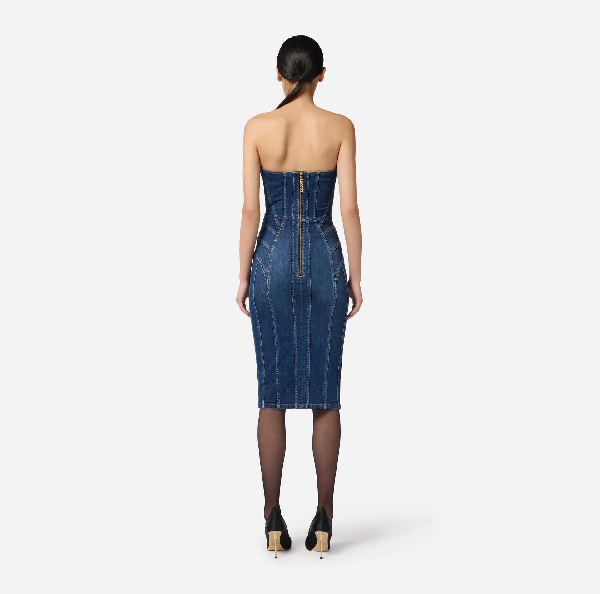 Robe bustier en denim - Elisabetta Franchi