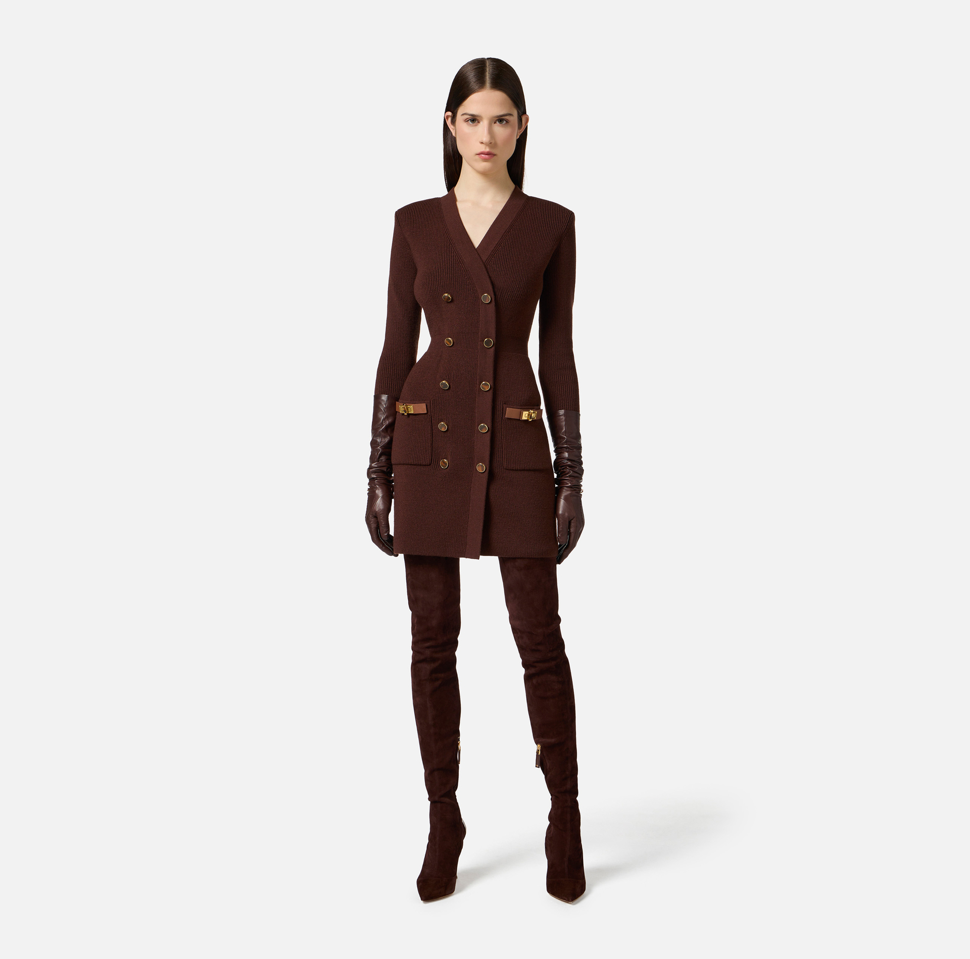 Mini vestido de punto con decoraciones joya - Elisabetta Franchi