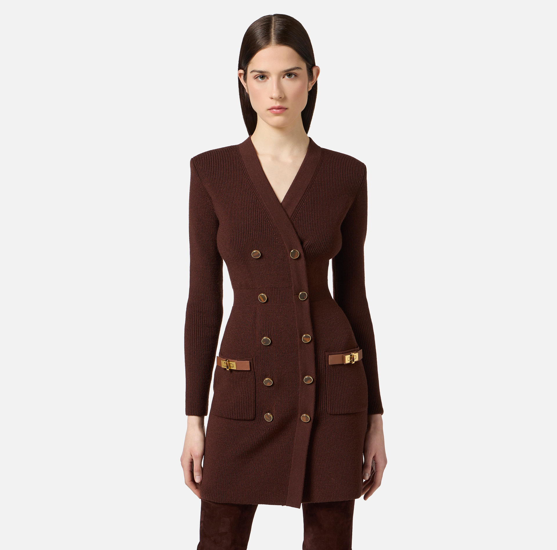 Mini vestido de punto con decoraciones joya - Elisabetta Franchi