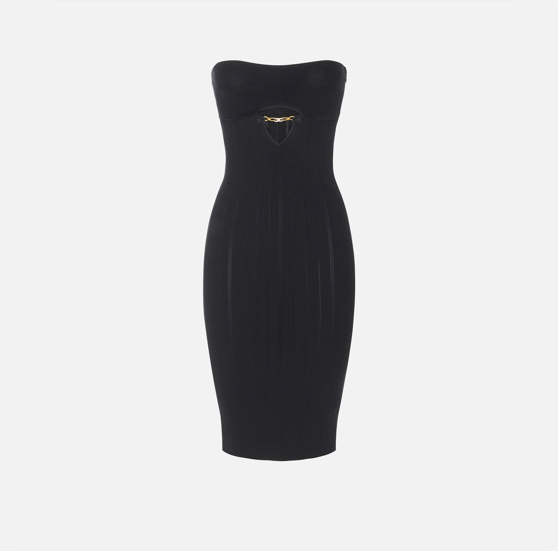 Robe en tricot côtelé avec détails à jour - Elisabetta Franchi