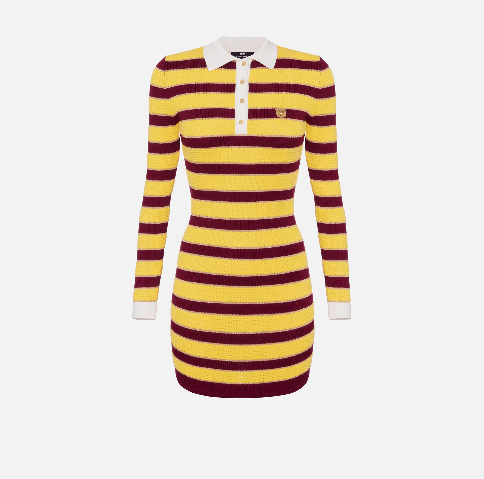 Miniabito a polo in viscosa lurex a righe - ABBIGLIAMENTO - Elisabetta Franchi