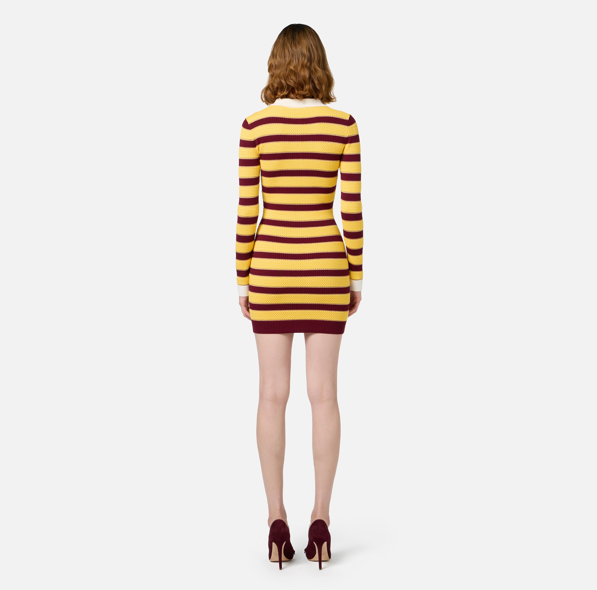 Miniabito a polo in viscosa lurex a righe - Elisabetta Franchi