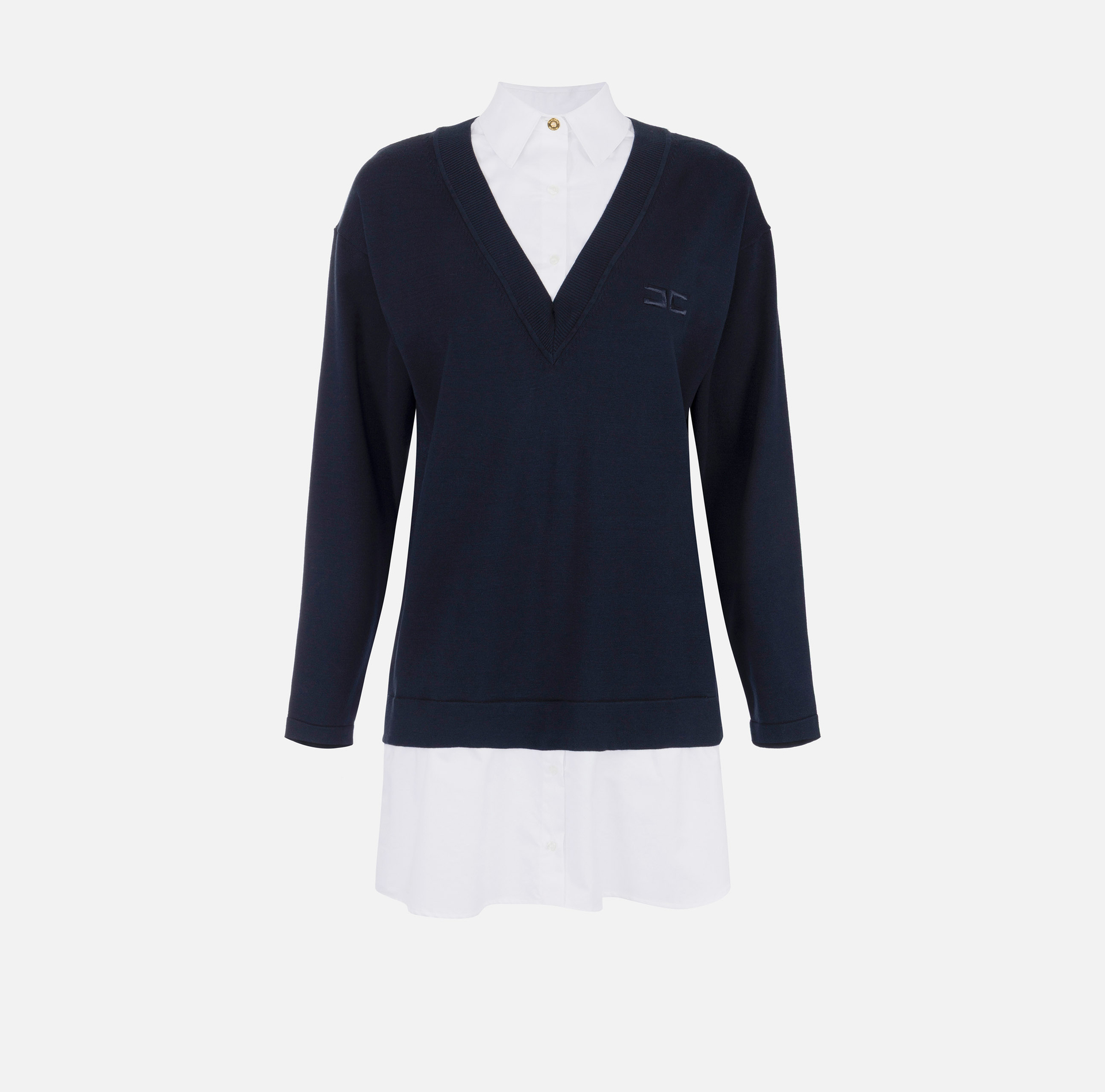 Viscose and cotton poplin knit dress - Elisabetta Franchi