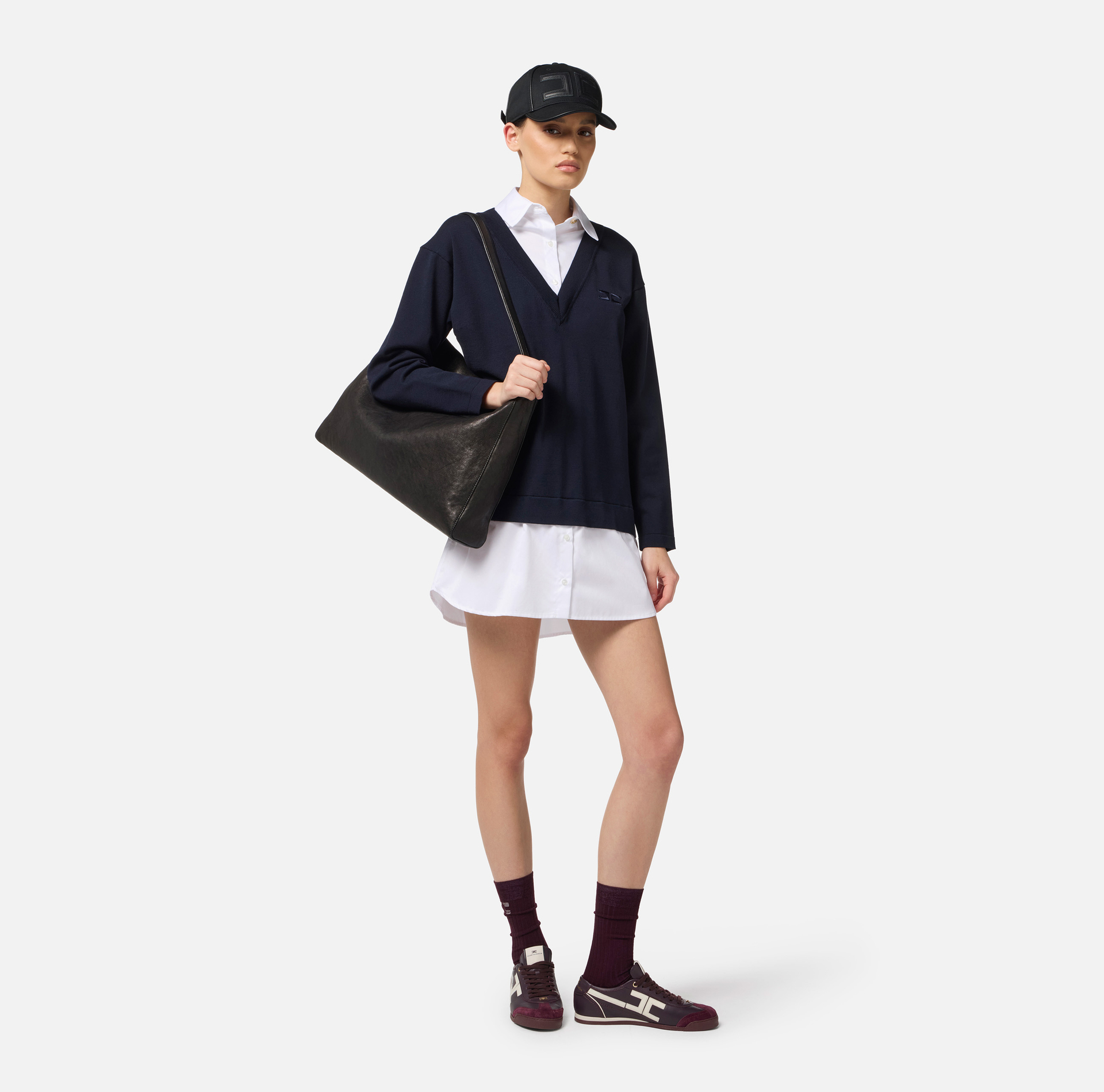 Viscose and cotton poplin knit dress - Elisabetta Franchi