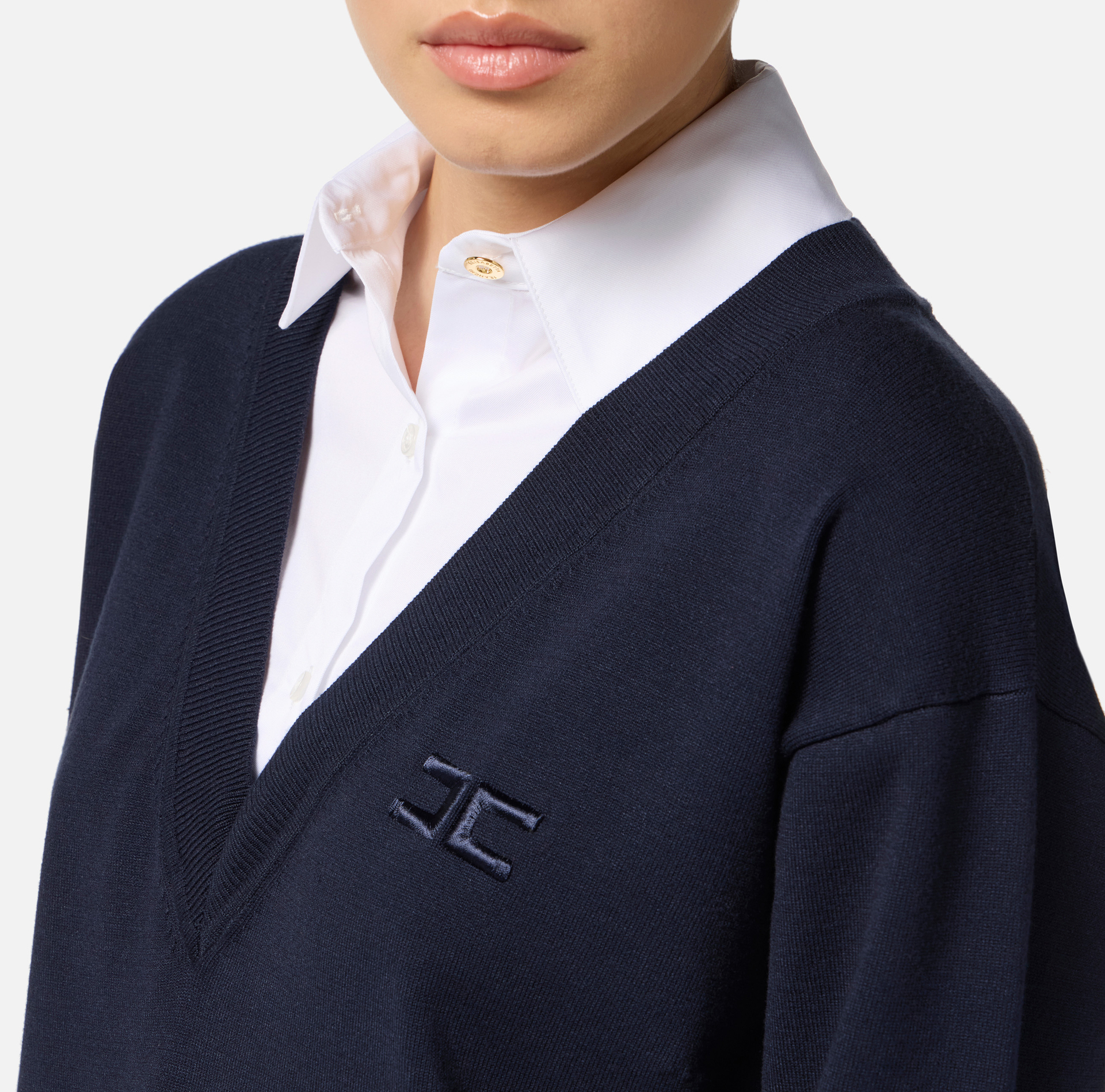 Viscose and cotton poplin knit dress - Elisabetta Franchi
