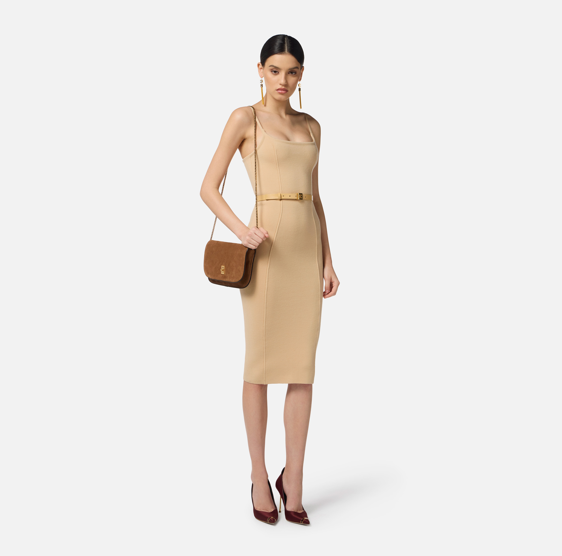 Vestido de punto roma con cinturón - Elisabetta Franchi