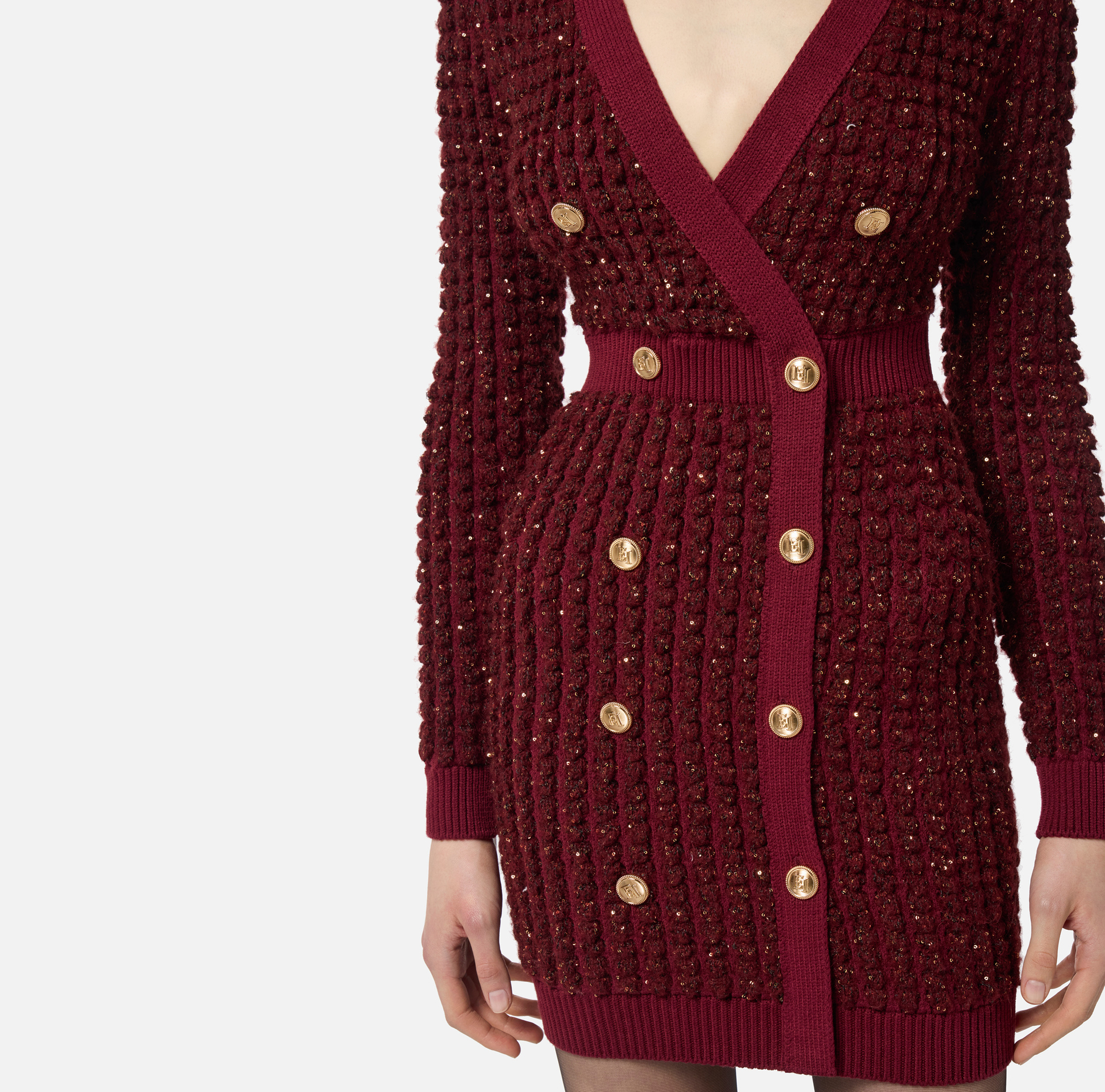 Kleid aus Bouclé mit Pailletten - Elisabetta Franchi
