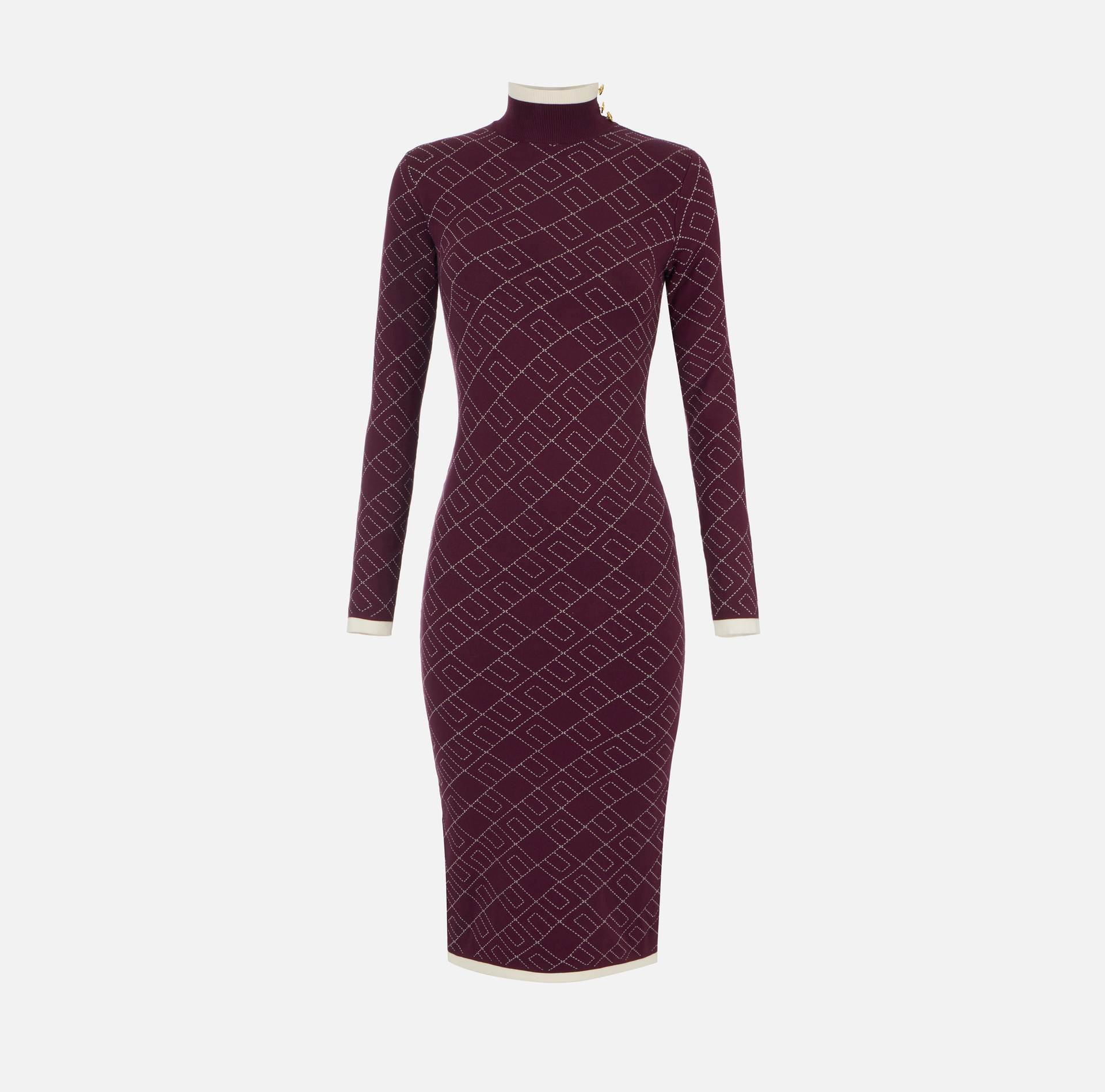 Vestido de punto jacquard bicolor - Elisabetta Franchi