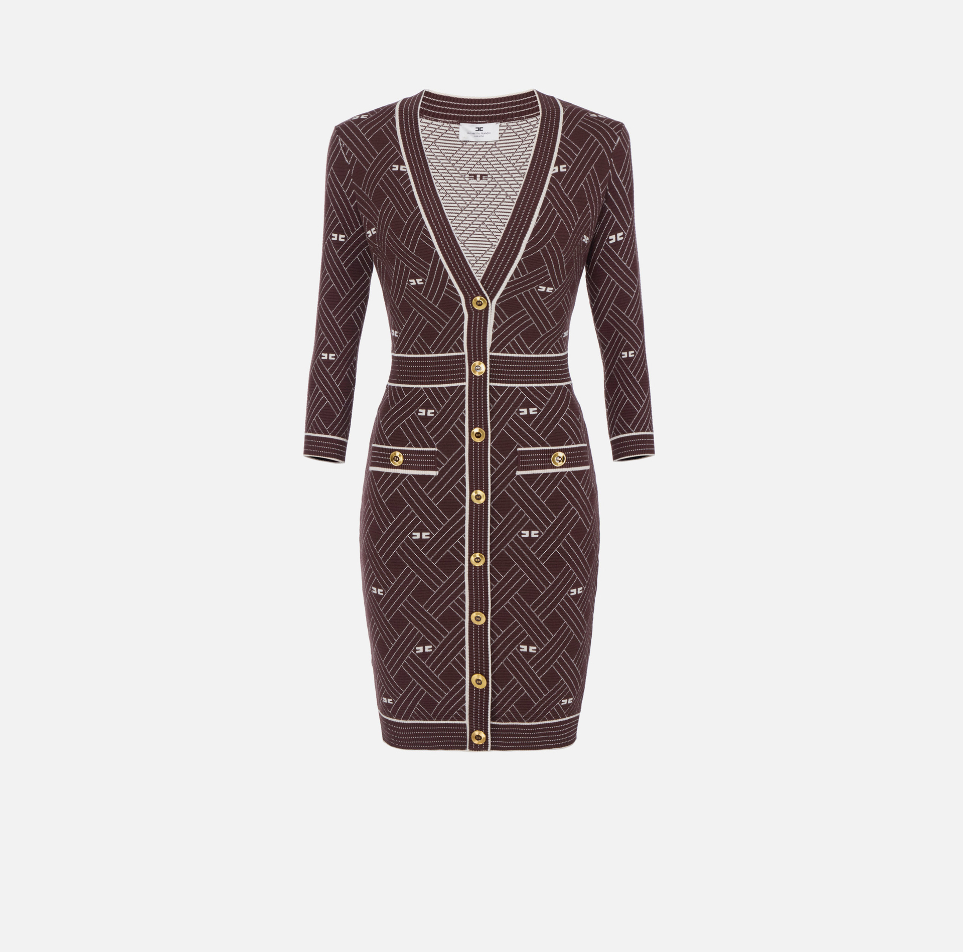 Robe en tricot jacquard à losanges - Elisabetta Franchi