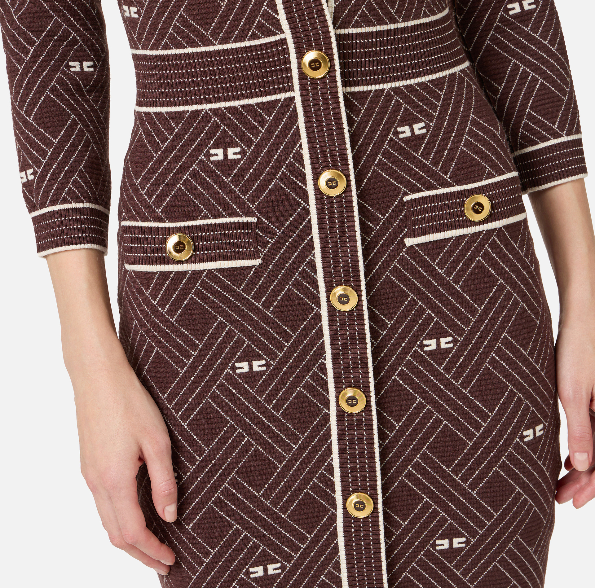 Robe en tricot jacquard à losanges - Elisabetta Franchi