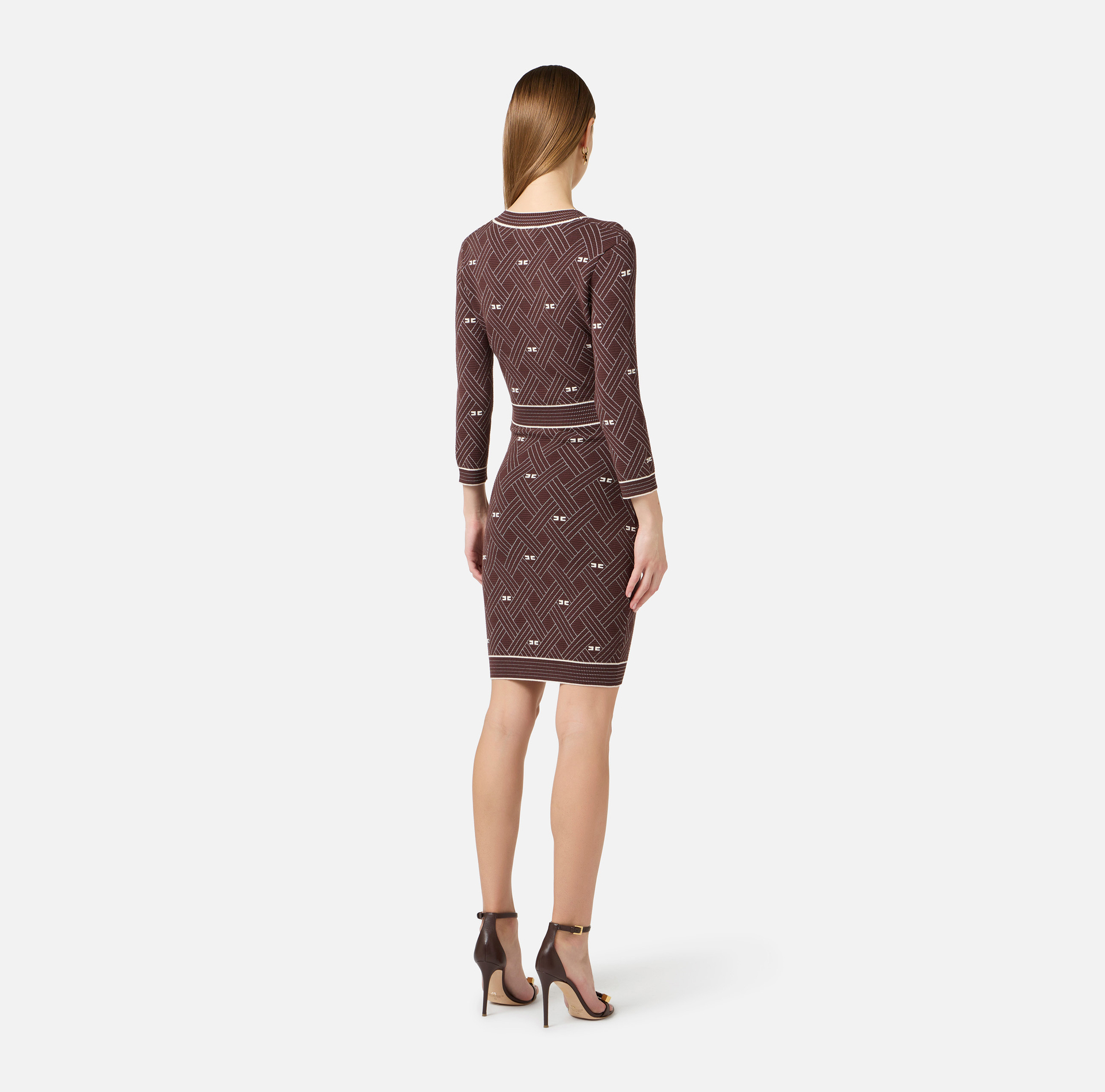Robe en tricot jacquard à losanges - Elisabetta Franchi
