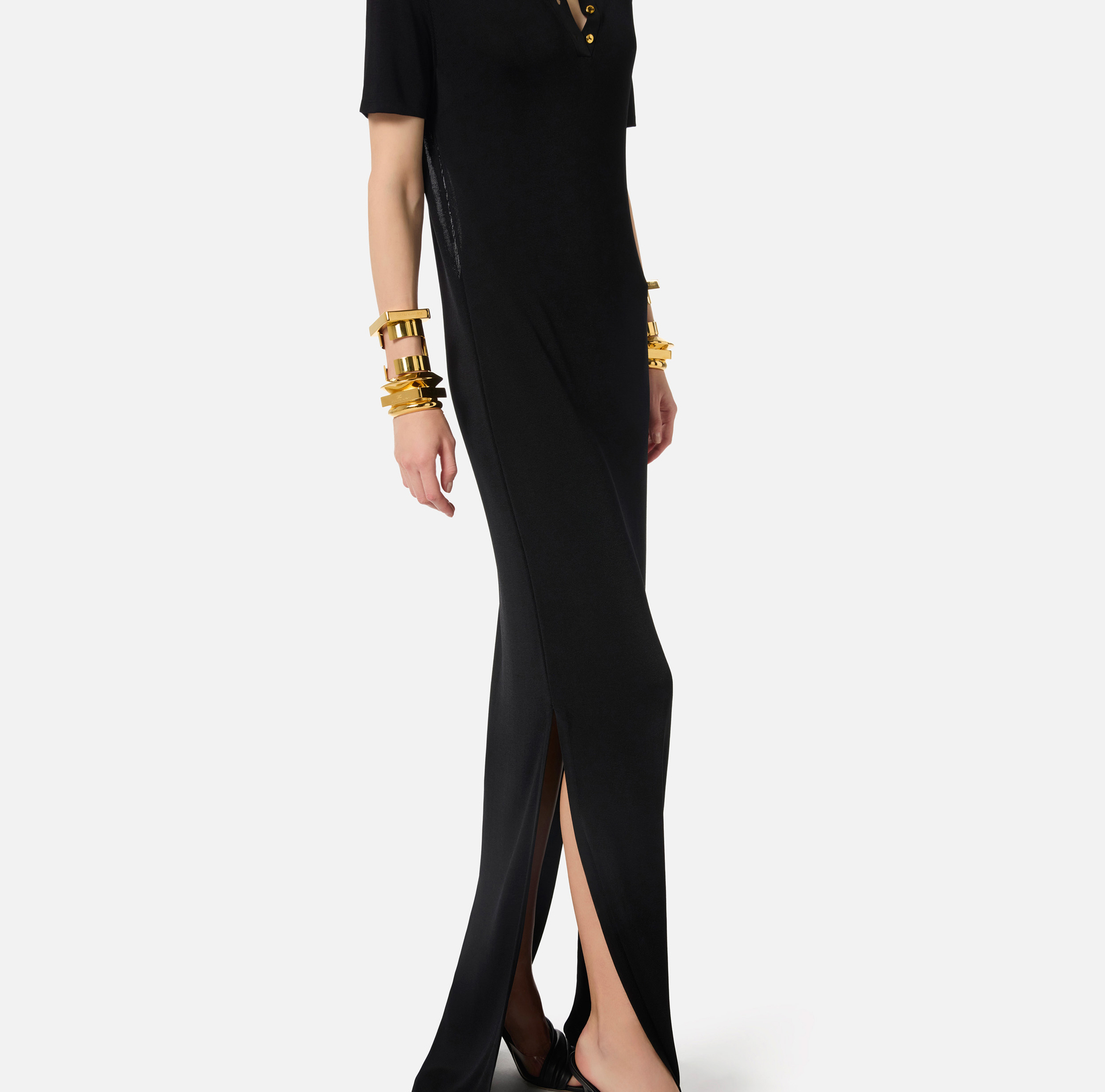 Knit dress with polo-shirt collar - Elisabetta Franchi