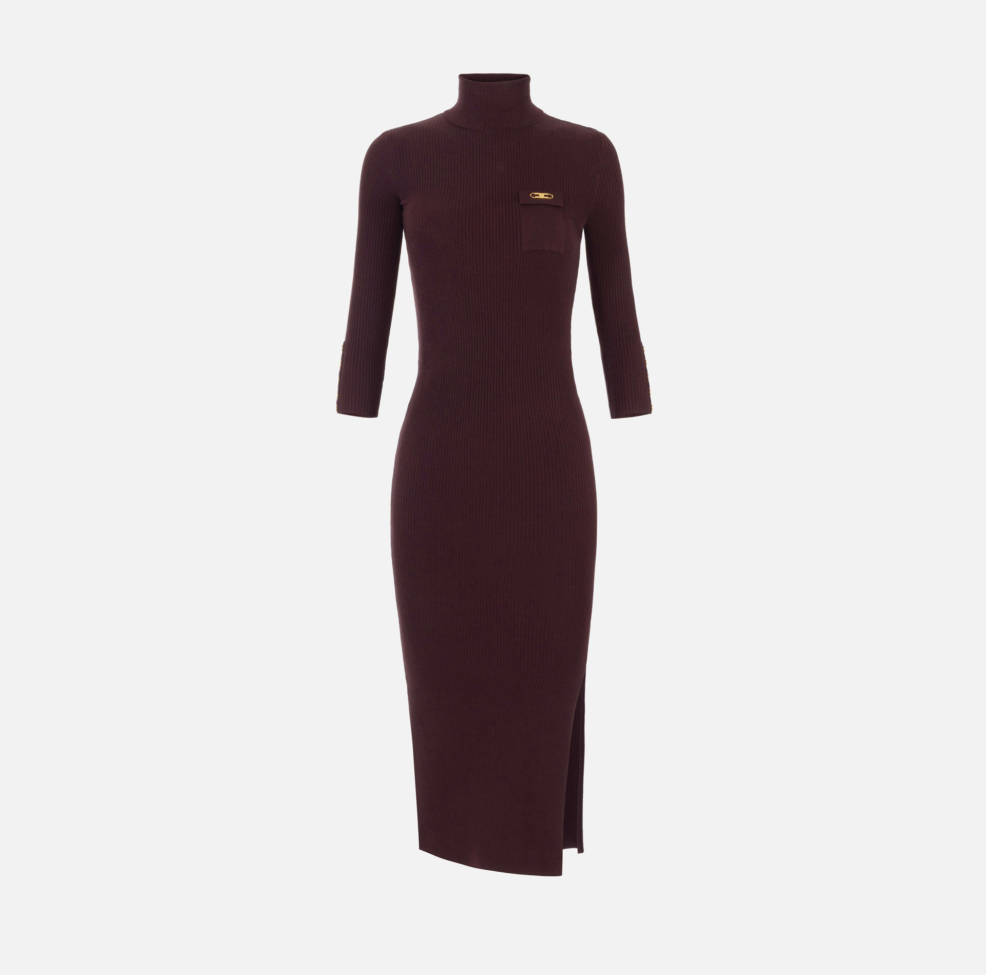 Dress in ribbed knit fabric with breast pocket - Elisabetta Franchi