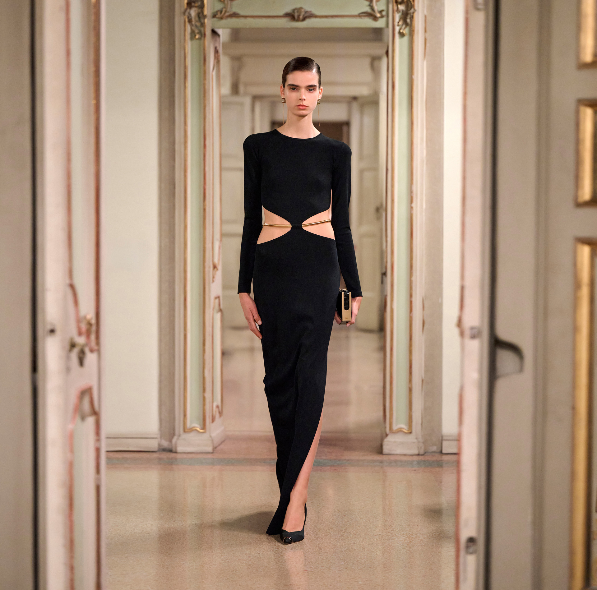 Abito Red Carpet in maglia con snake gioiello - Elisabetta Franchi