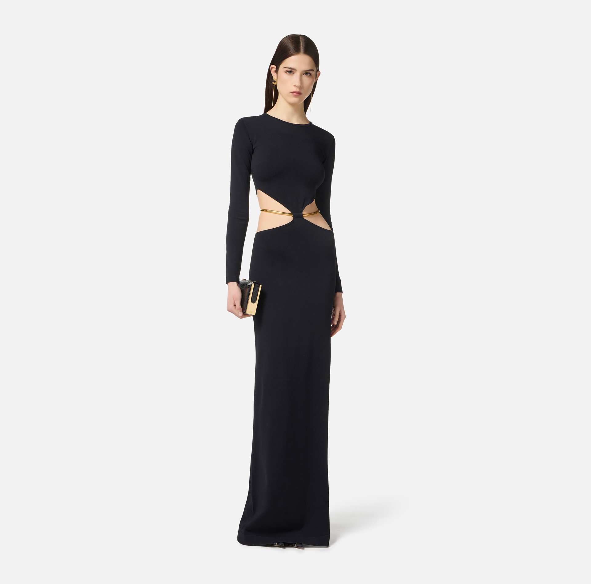 Abito Red Carpet in maglia con snake gioiello - Elisabetta Franchi