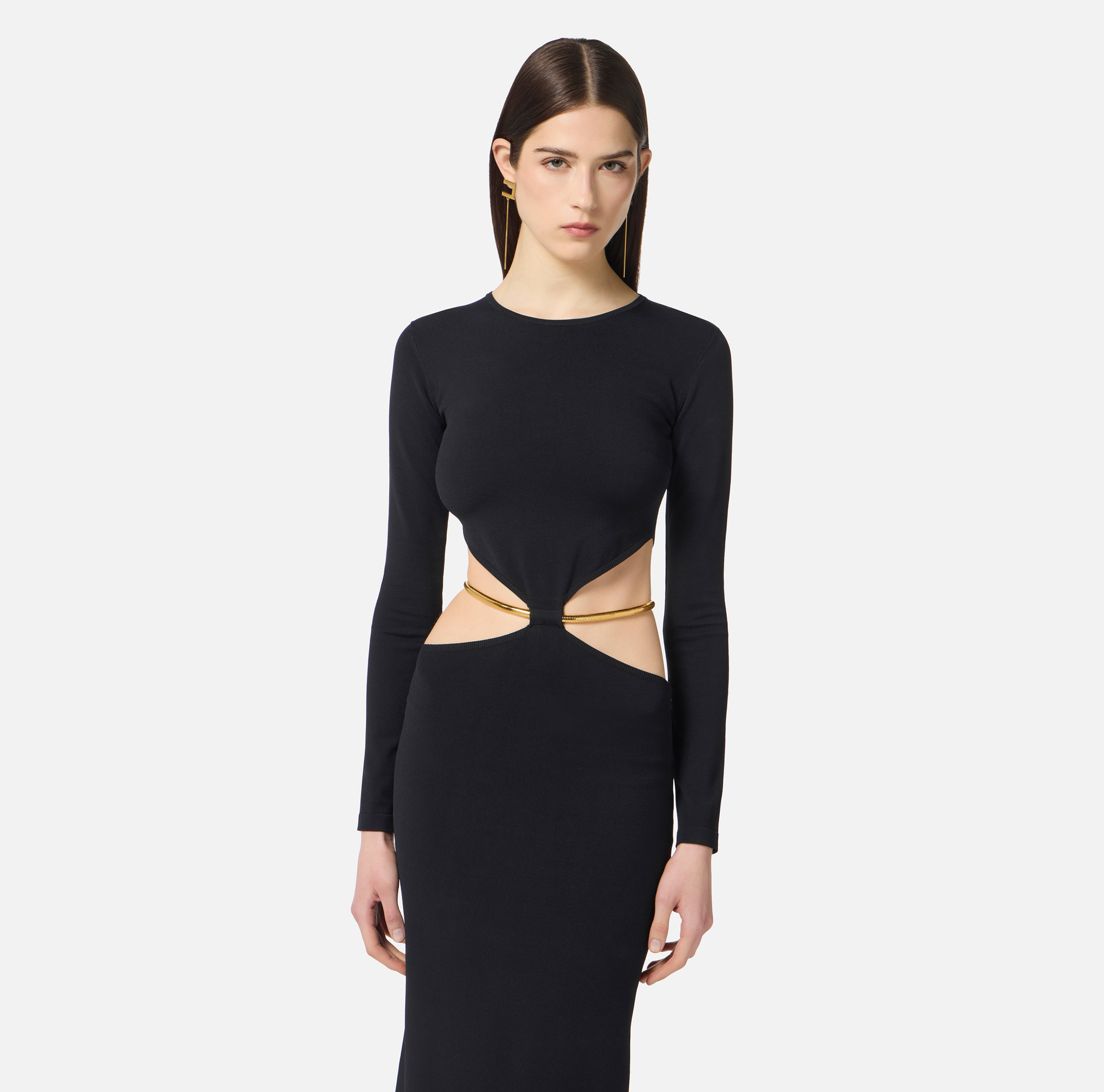 Abito Red Carpet in maglia con snake gioiello - Elisabetta Franchi