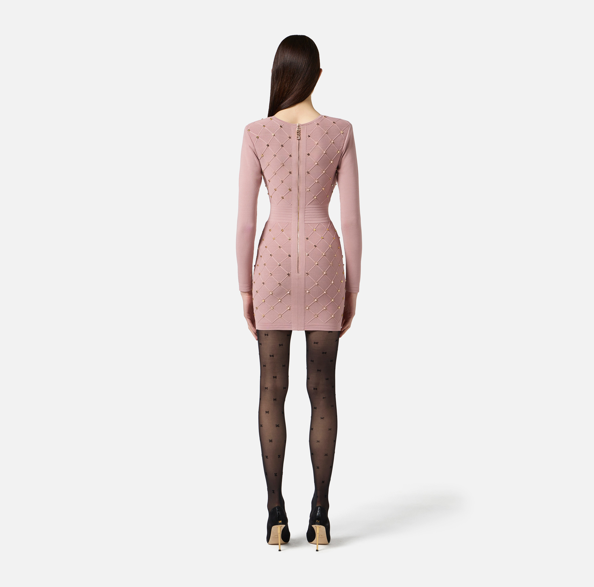 Minikleid aus Strick mit Schmuckdetails - Elisabetta Franchi