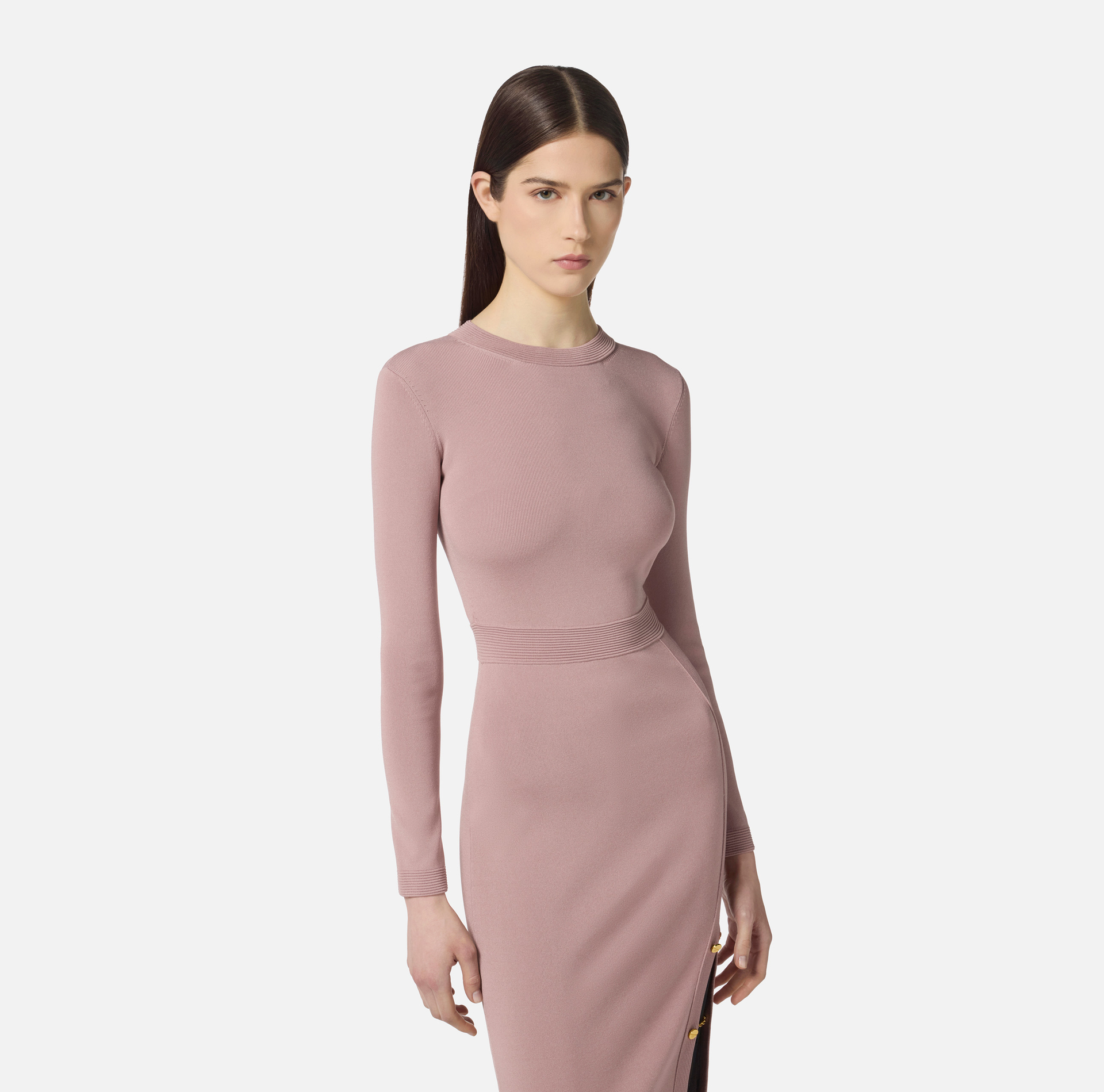 Strickkleid aus Viskose mit Schmuck-Manschettenknöpfen - Elisabetta Franchi