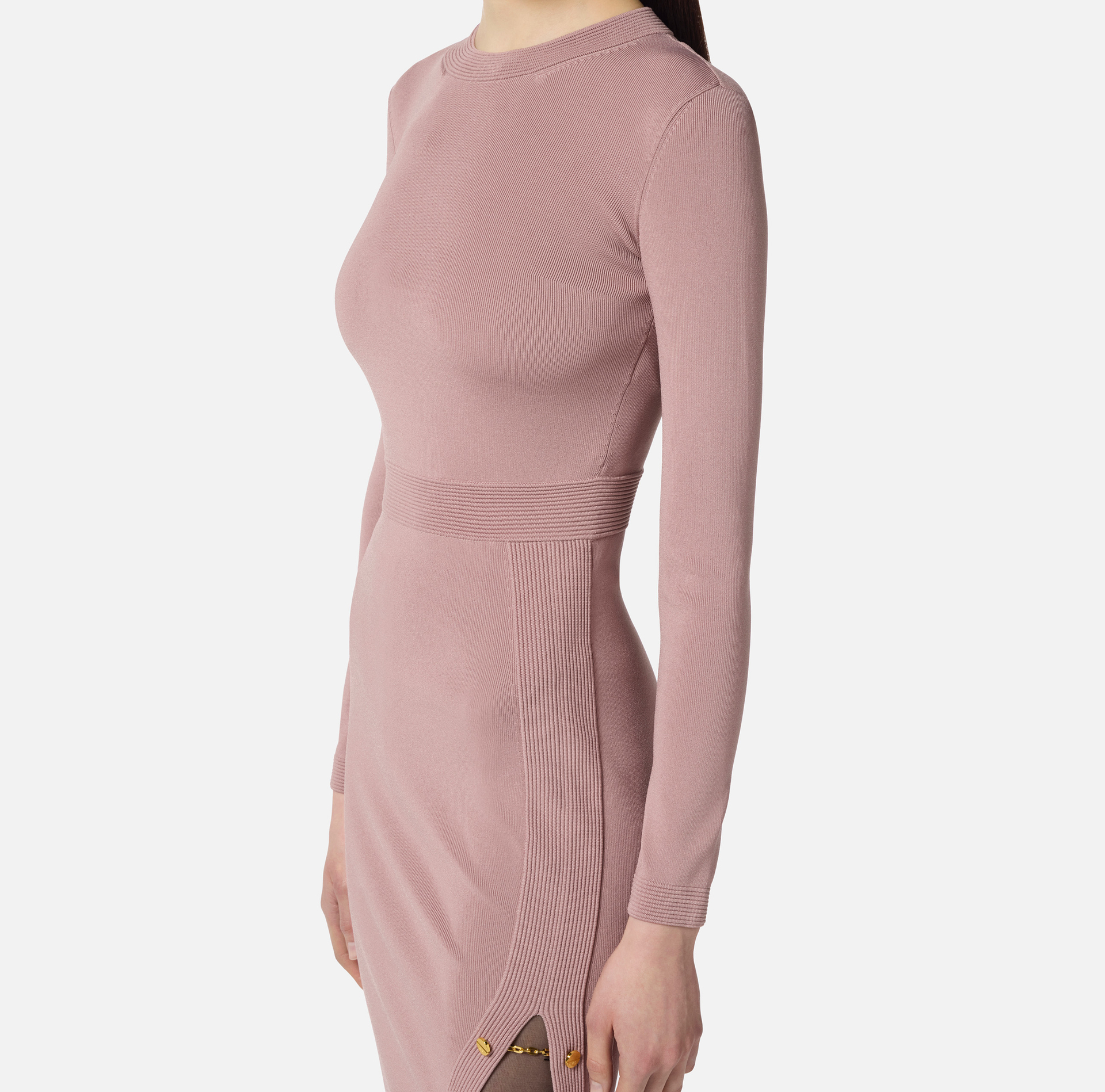 Strickkleid aus Viskose mit Schmuck-Manschettenknöpfen - Elisabetta Franchi