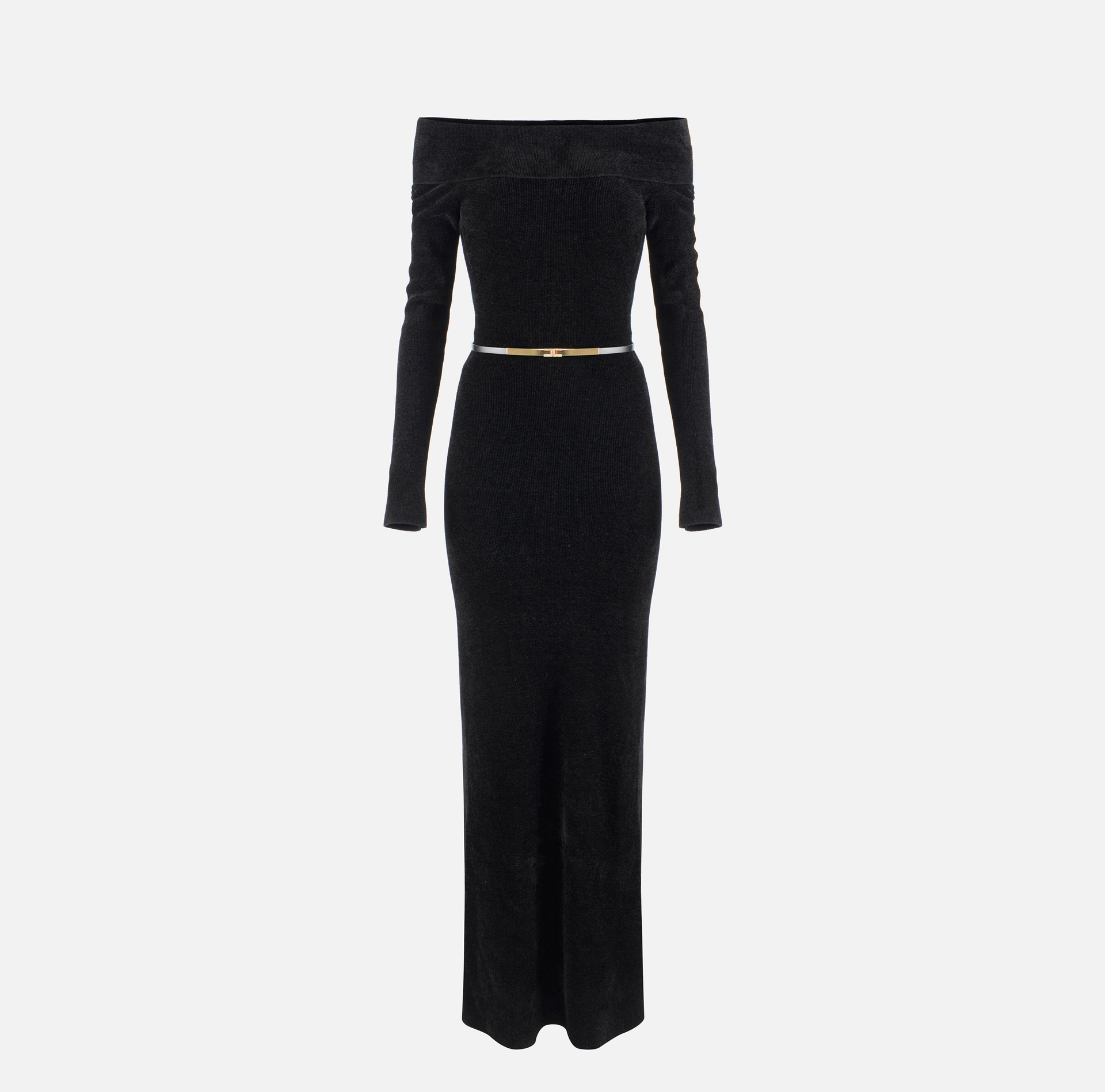 Red Carpet chenille dress with belt - Elisabetta Franchi