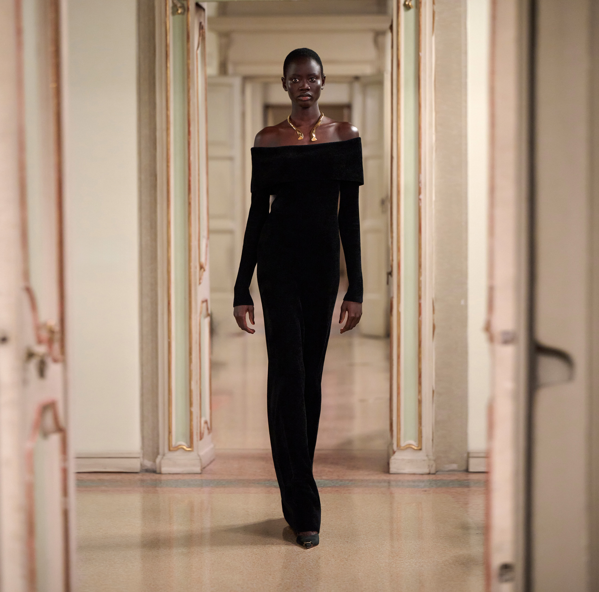 Red Carpet chenille dress with belt - Elisabetta Franchi