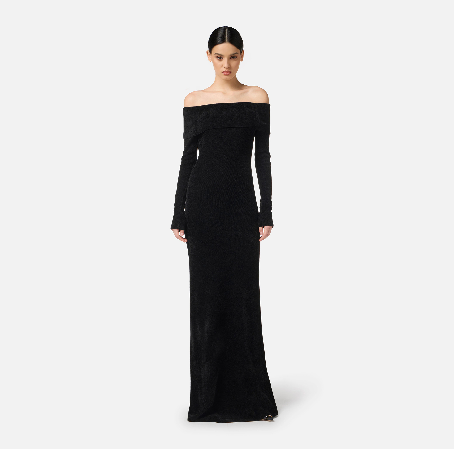 Red Carpet chenille dress with belt - Elisabetta Franchi