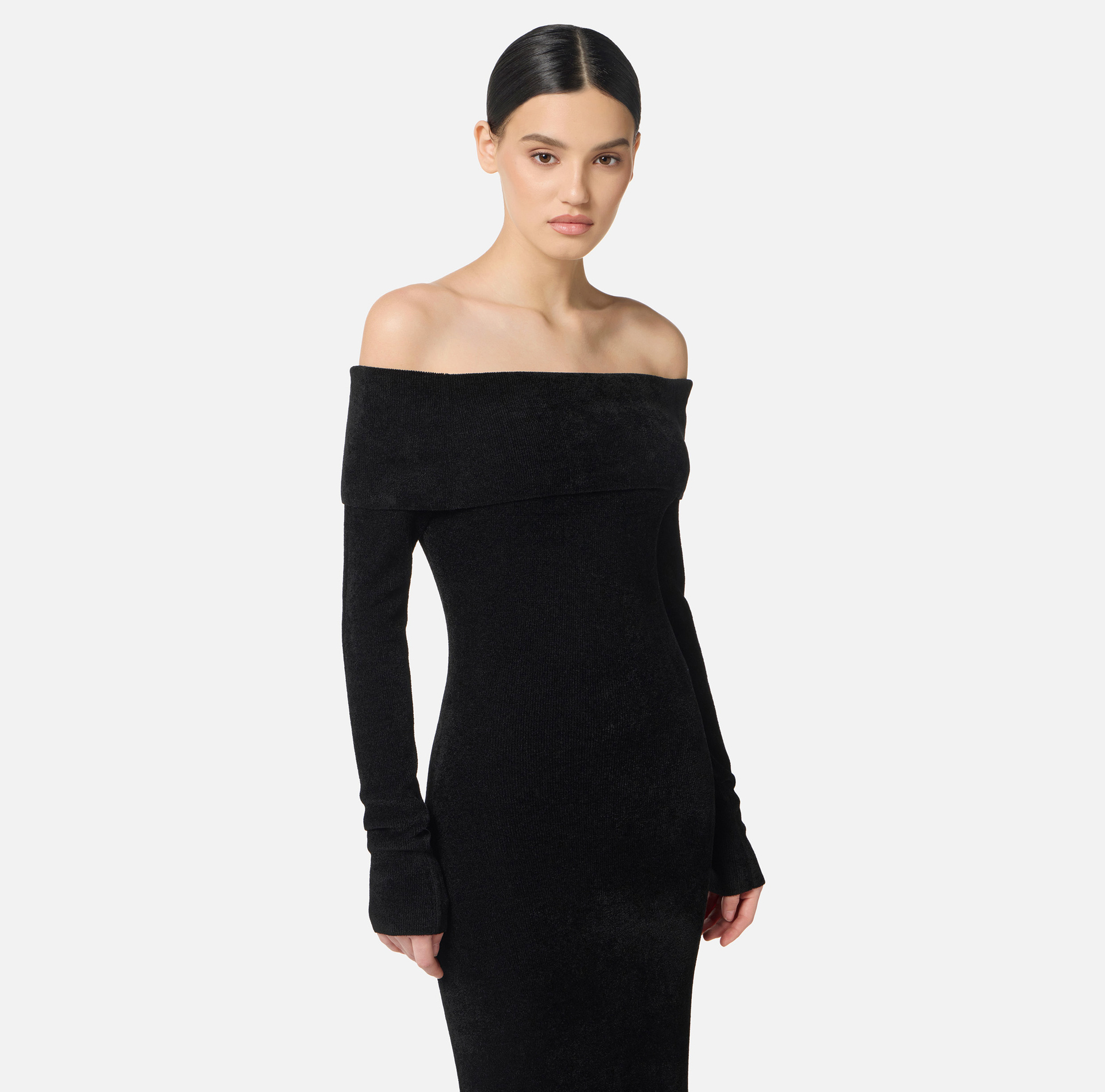 Red Carpet chenille dress with belt - Elisabetta Franchi