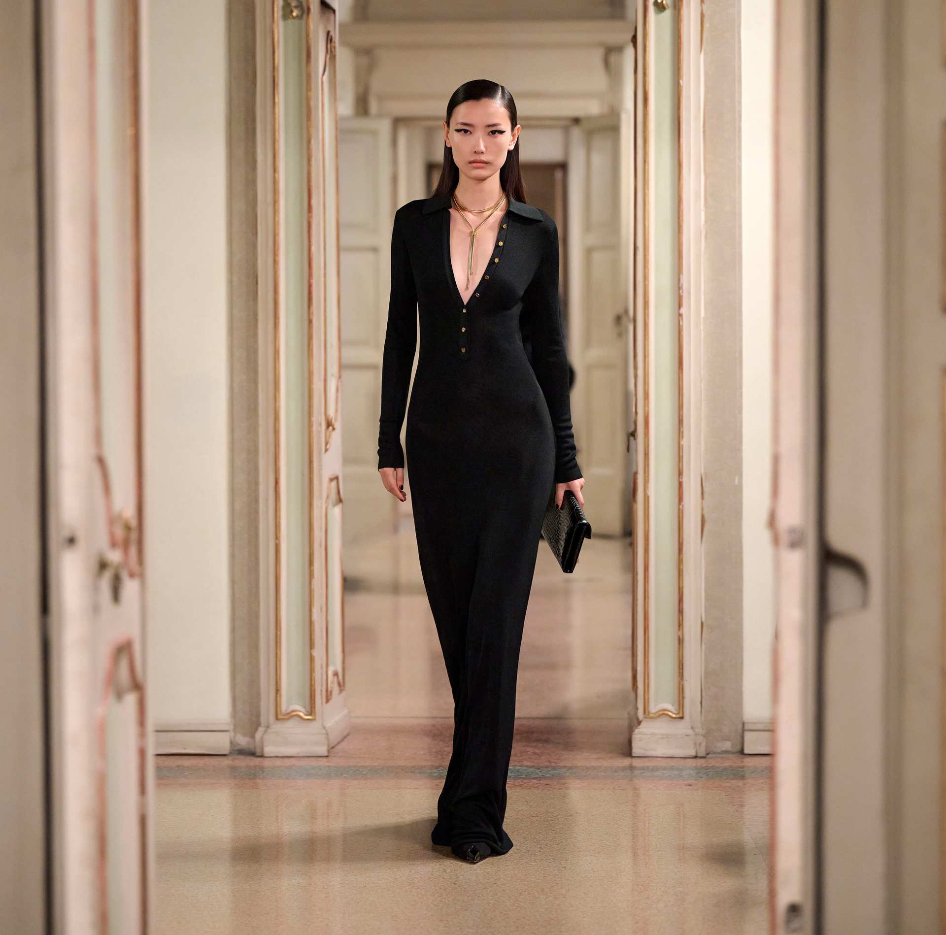 Red Carpet dress in viscose fabric - Elisabetta Franchi