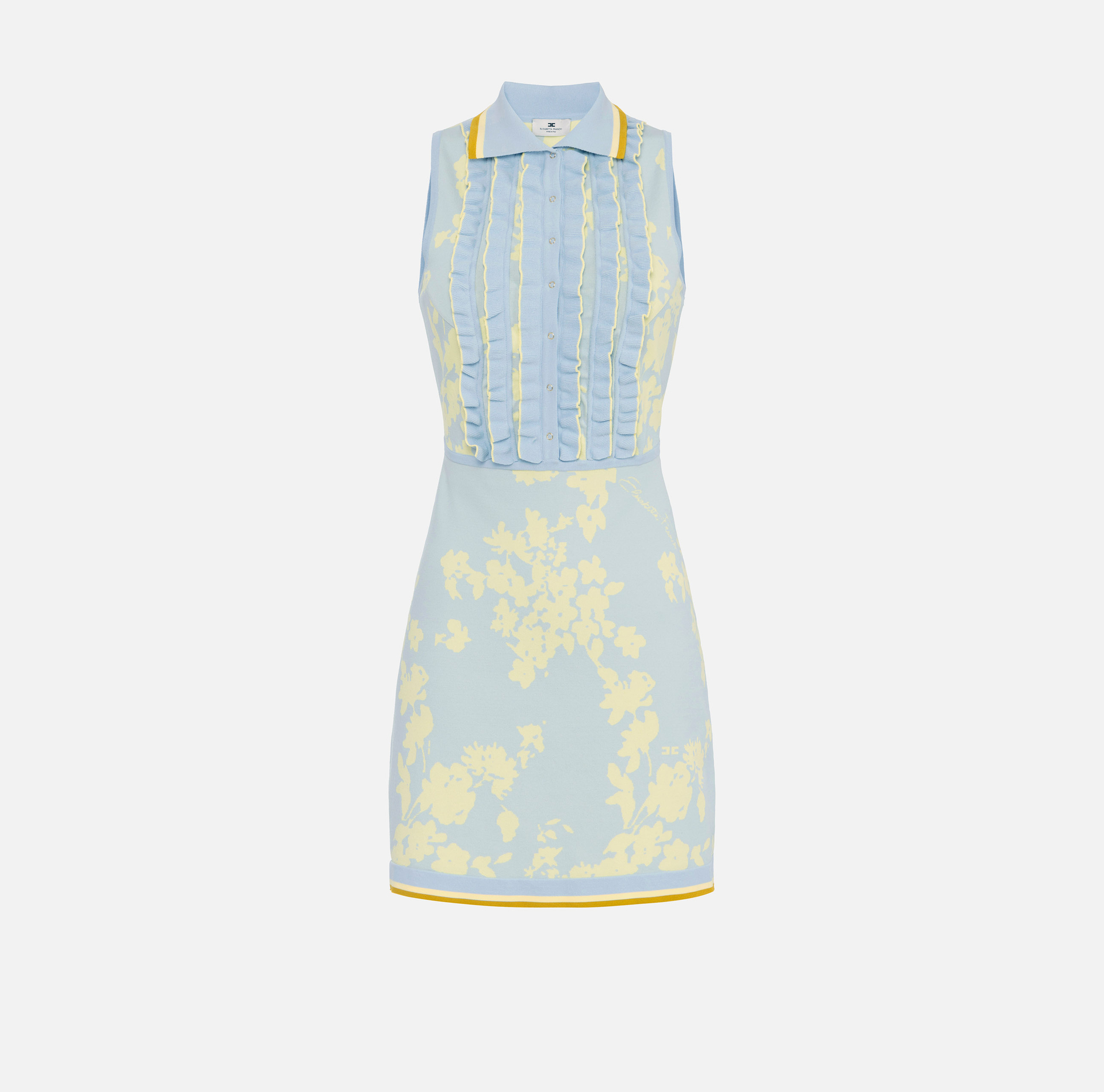 Abito in jacquard floreale con rouches - Elisabetta Franchi