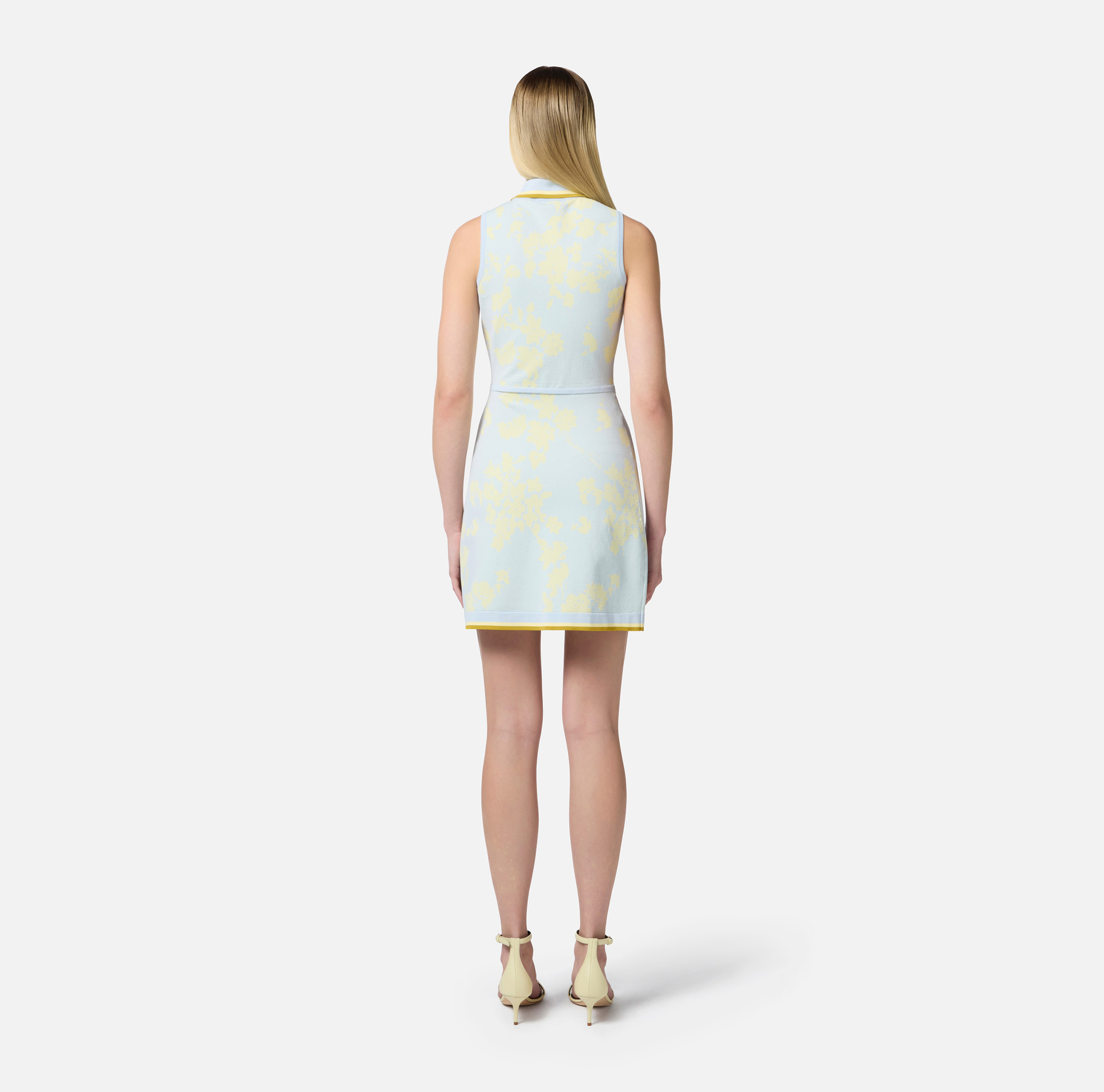 Abito in jacquard floreale con rouches - Elisabetta Franchi