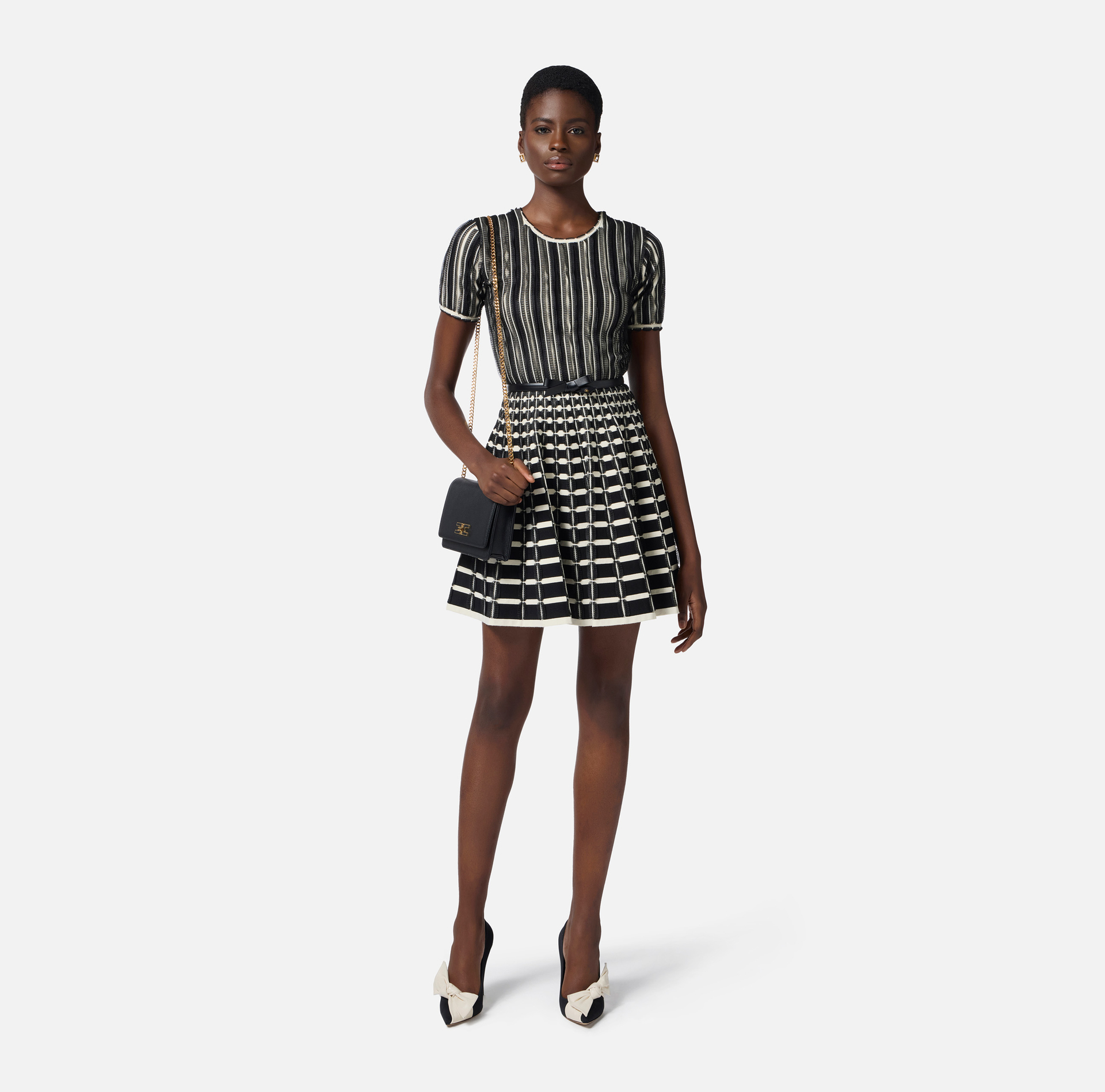 Viscose dress with micro-ruffles - Elisabetta Franchi