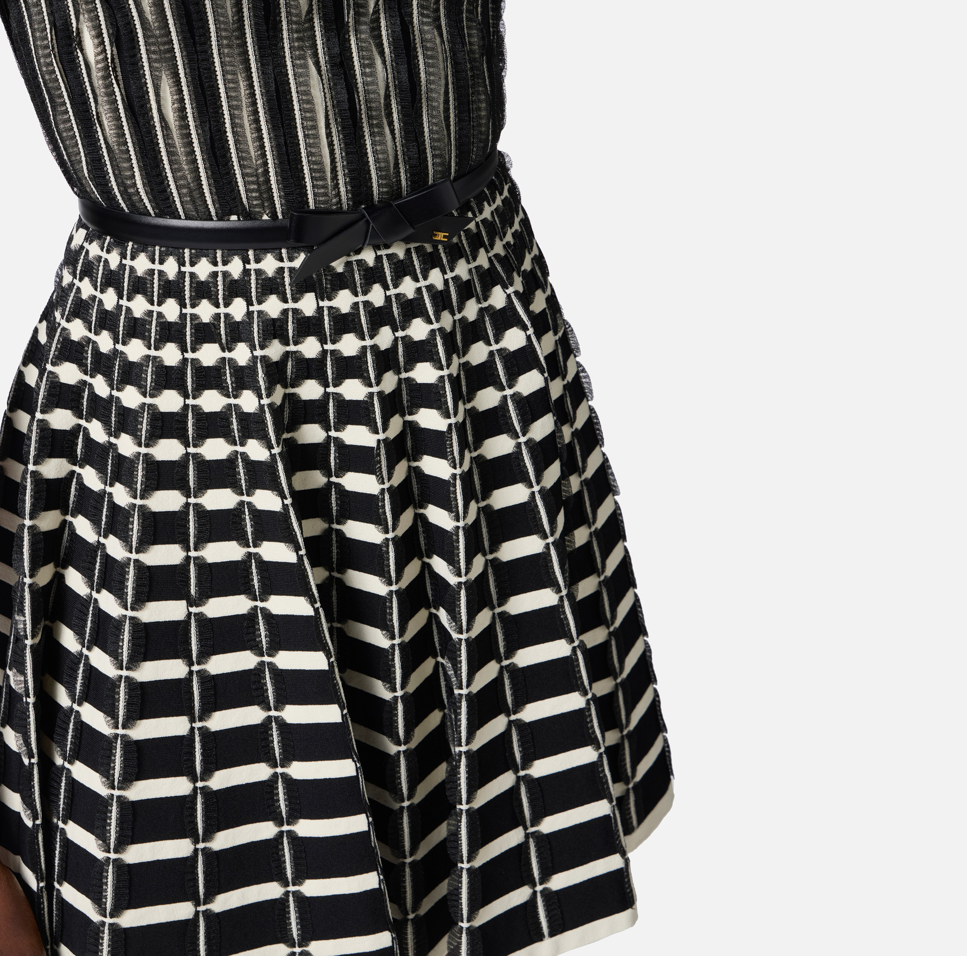 Viscose dress with micro-ruffles - Elisabetta Franchi