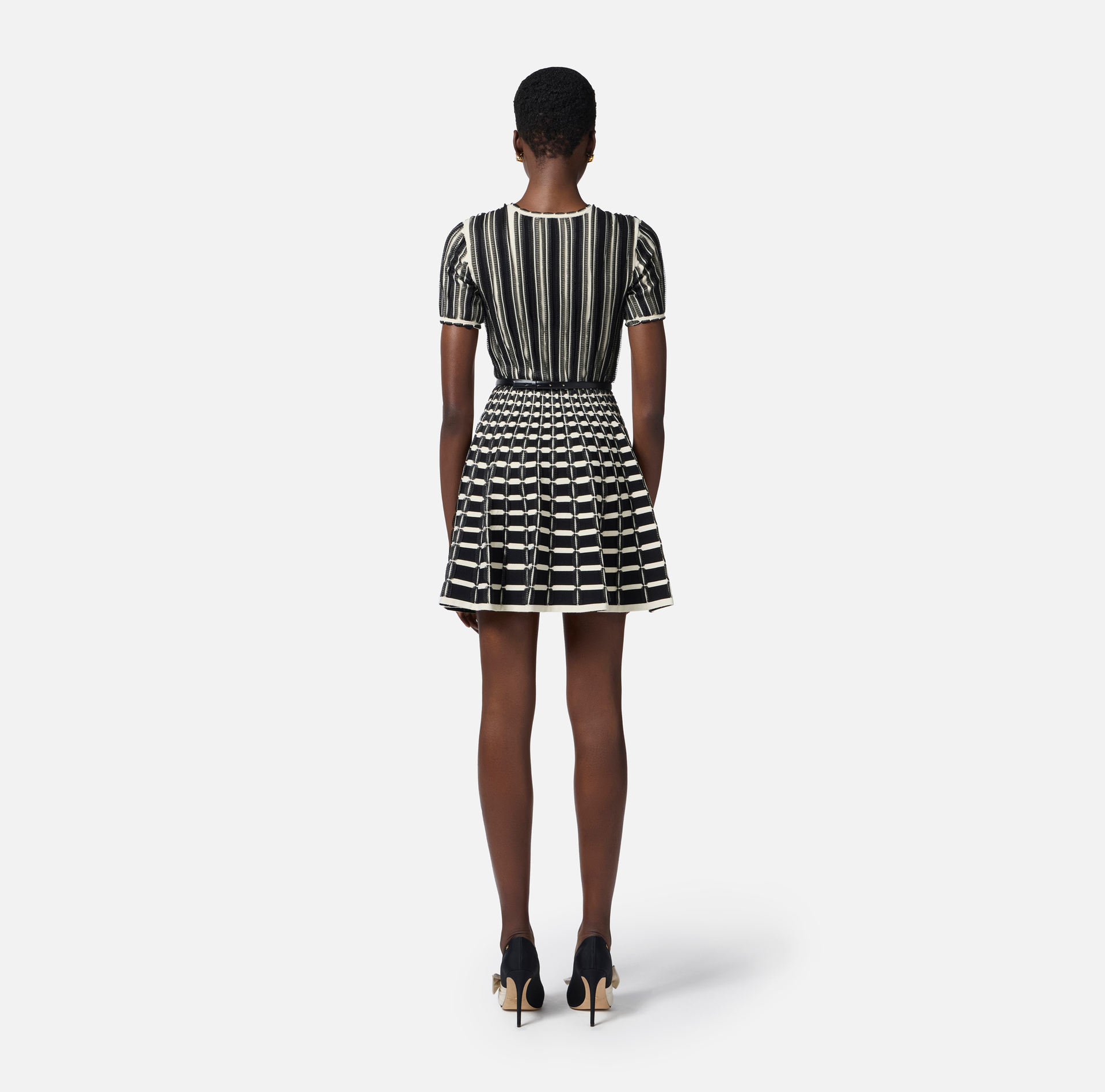 Viscose dress with micro-ruffles - Elisabetta Franchi