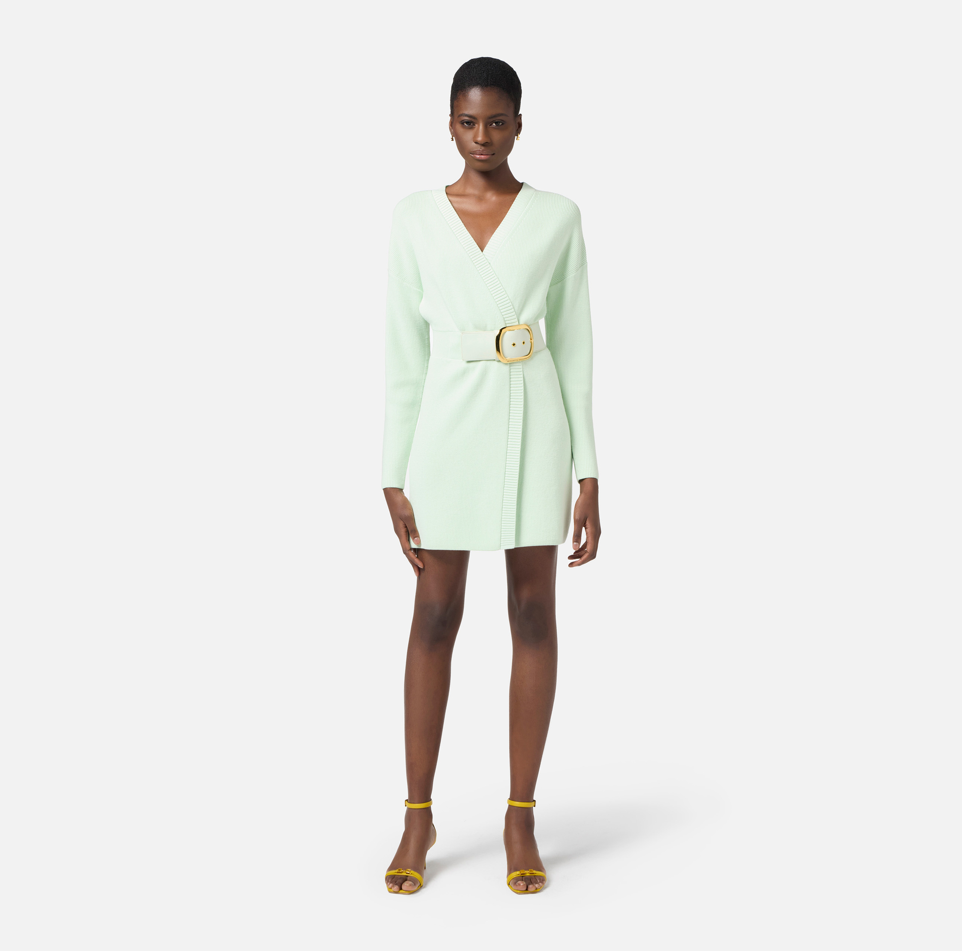 Viscose coat dress with maxi buckle - Elisabetta Franchi