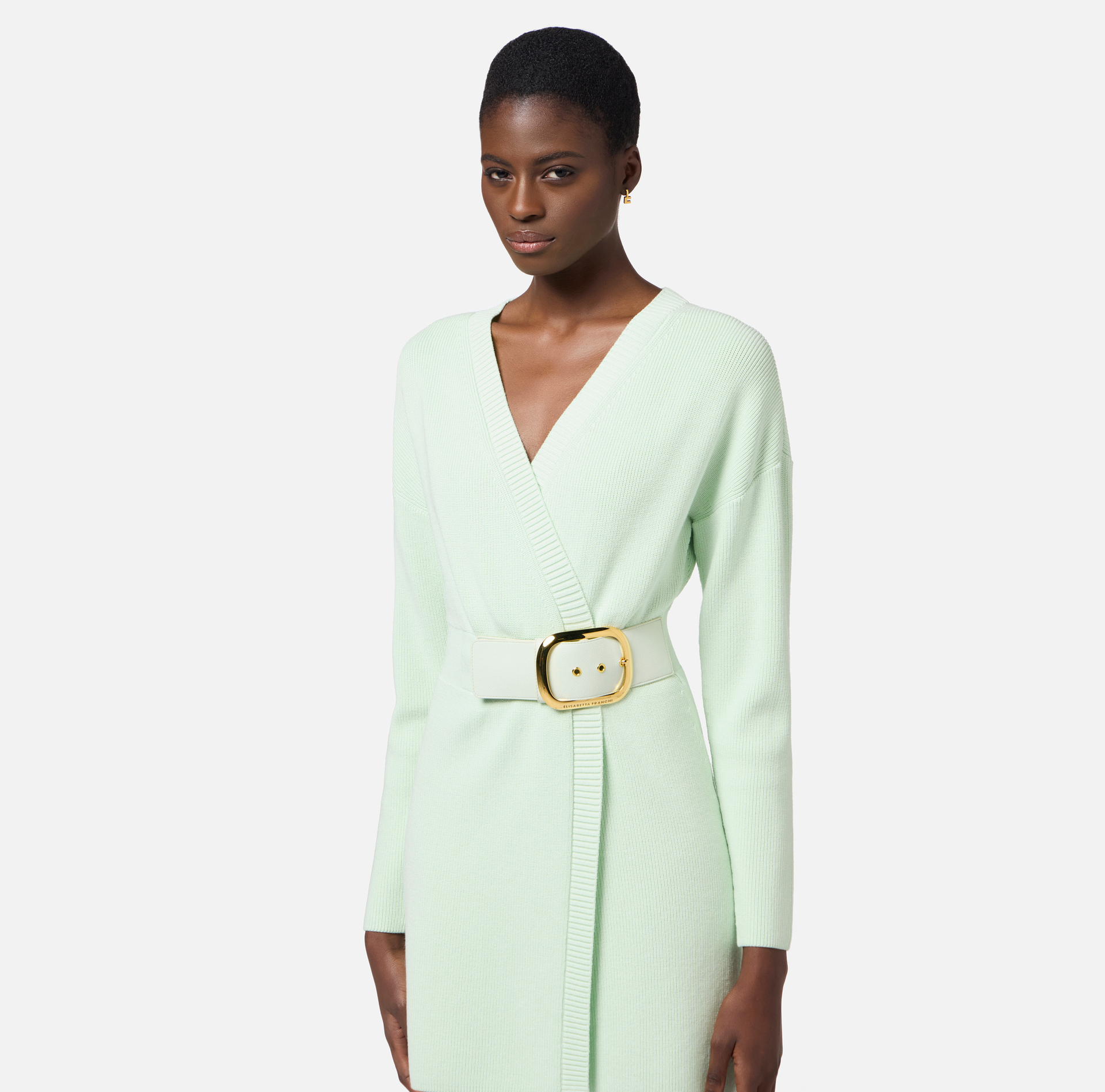 Viscose coat dress with maxi buckle - Elisabetta Franchi