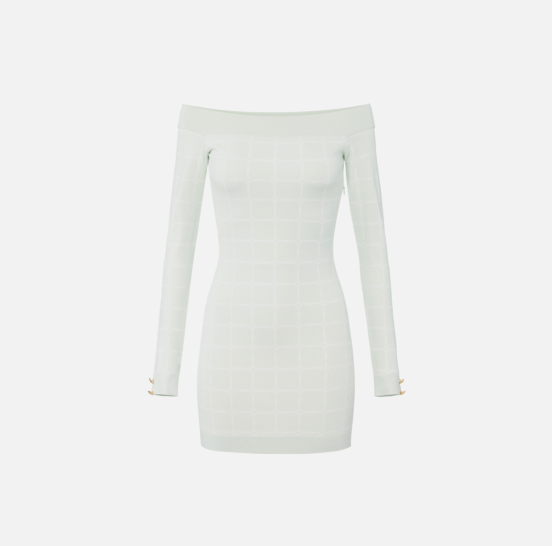 Abito in jacquard logo con scollo a barca - ABBIGLIAMENTO - Elisabetta Franchi