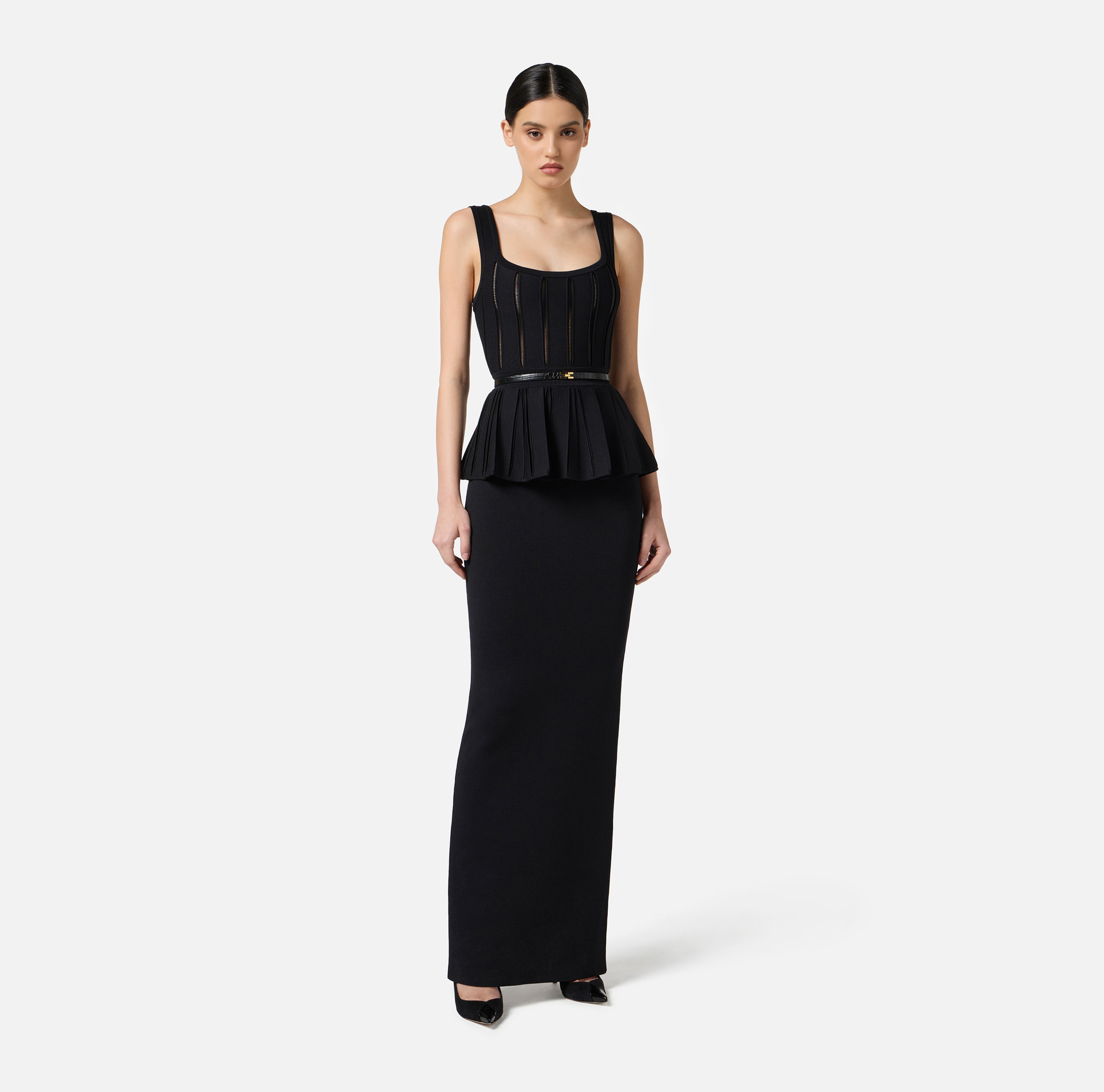 Vestido Red Carpet de punto con faldón - Elisabetta Franchi