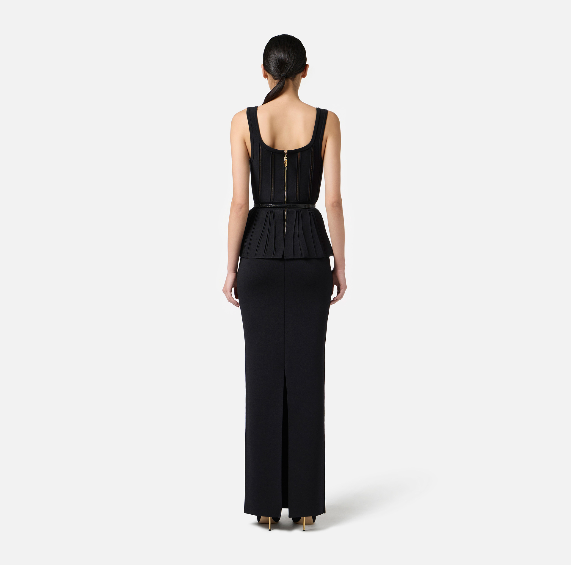 Vestido Red Carpet de punto con faldón - Elisabetta Franchi